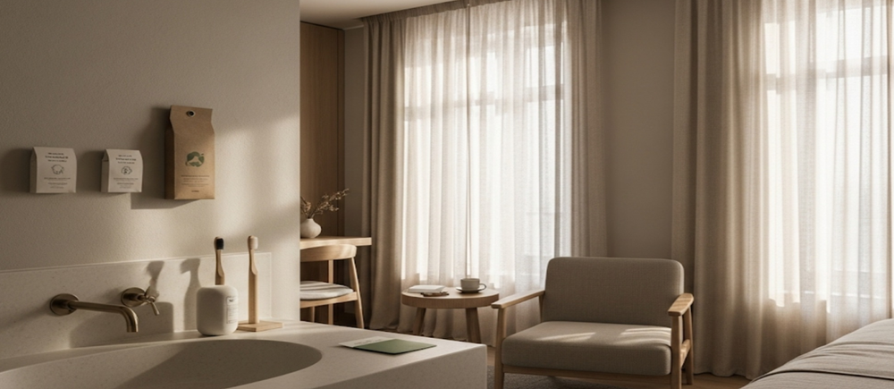 Eco-friendly hotel room experience with Loop-ah system