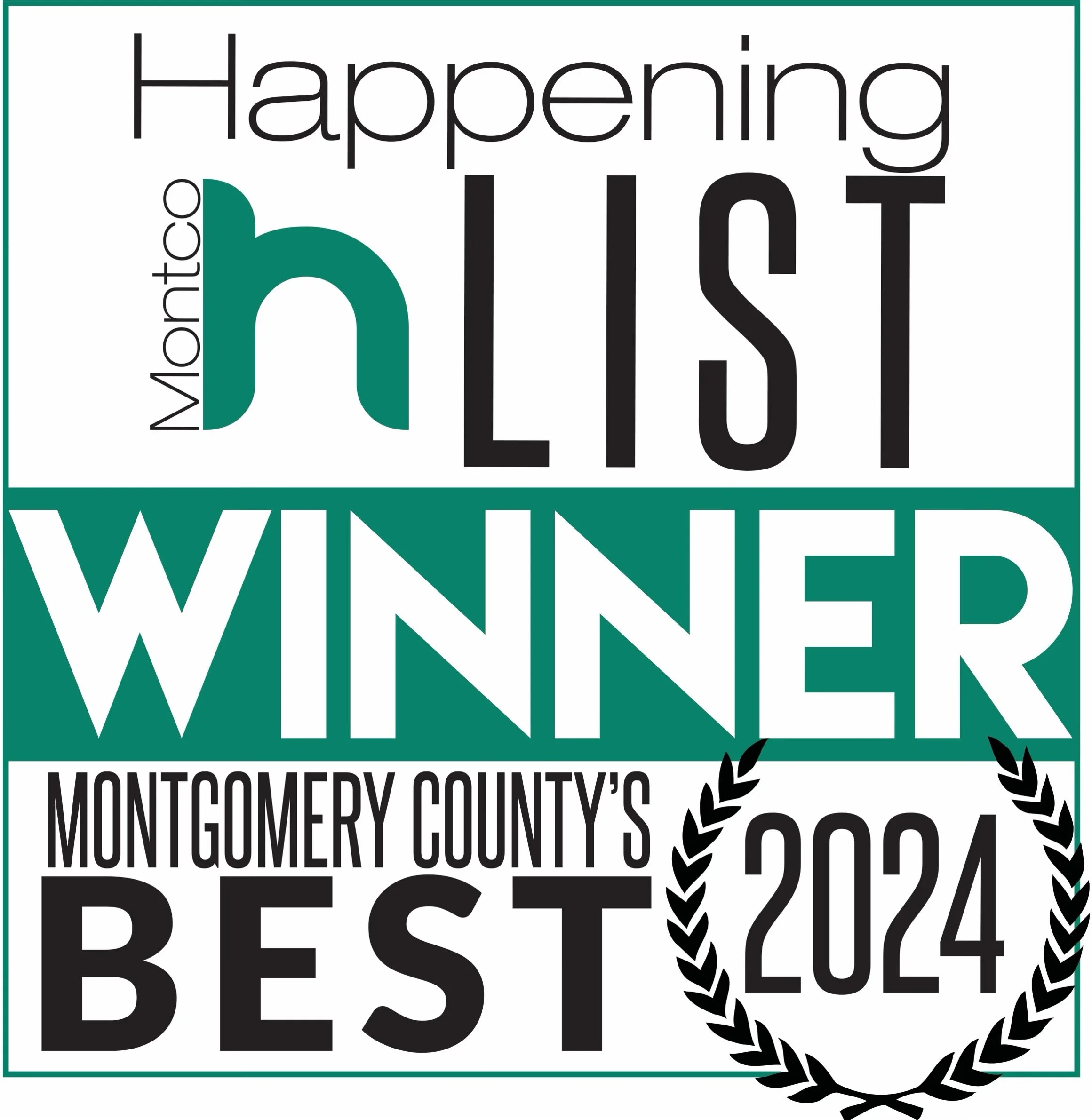 Montgomery County, Maryland, celebrating its victory as the best place to live in 2024, per a sign with bold text and decorative laurel branches.