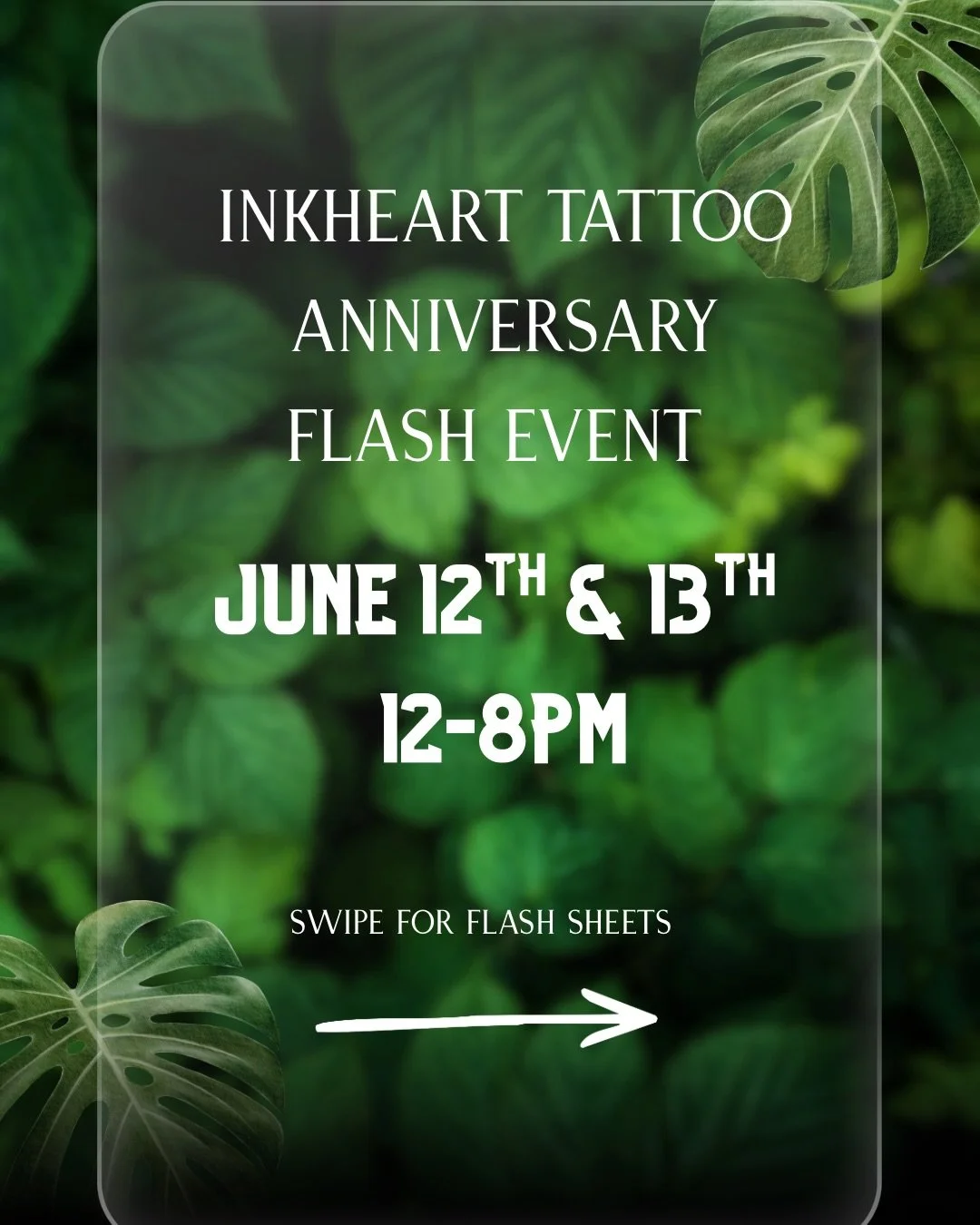 ✨ ANNIVERSARY FLASH WEEKEND ✨

On June 13th we turn 1 &amp; are throwing a flash event to celebrate! 
June 12-13th 12-8pm both days 
Swipe for all of the artist&rsquo;s flash 🥳

.

.

.
#pdxtattoo #flashevent #portlandtattoo #portlandoregon #pdx