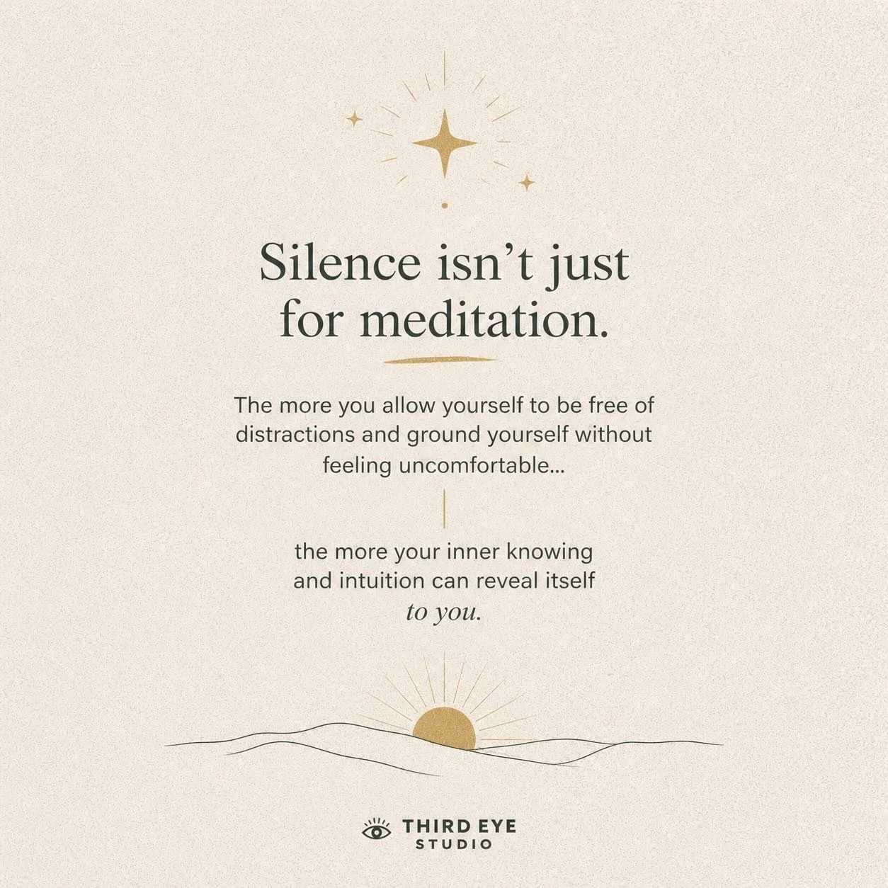 Silence isn&rsquo;t just for meditation.

It&rsquo;s for you.

The version of you that doesn&rsquo;t need noise, distraction, or constant input to feel okay.

Because here&rsquo;s the truth&mdash;
If sitting in silence feels uncomfortable&hellip; tha