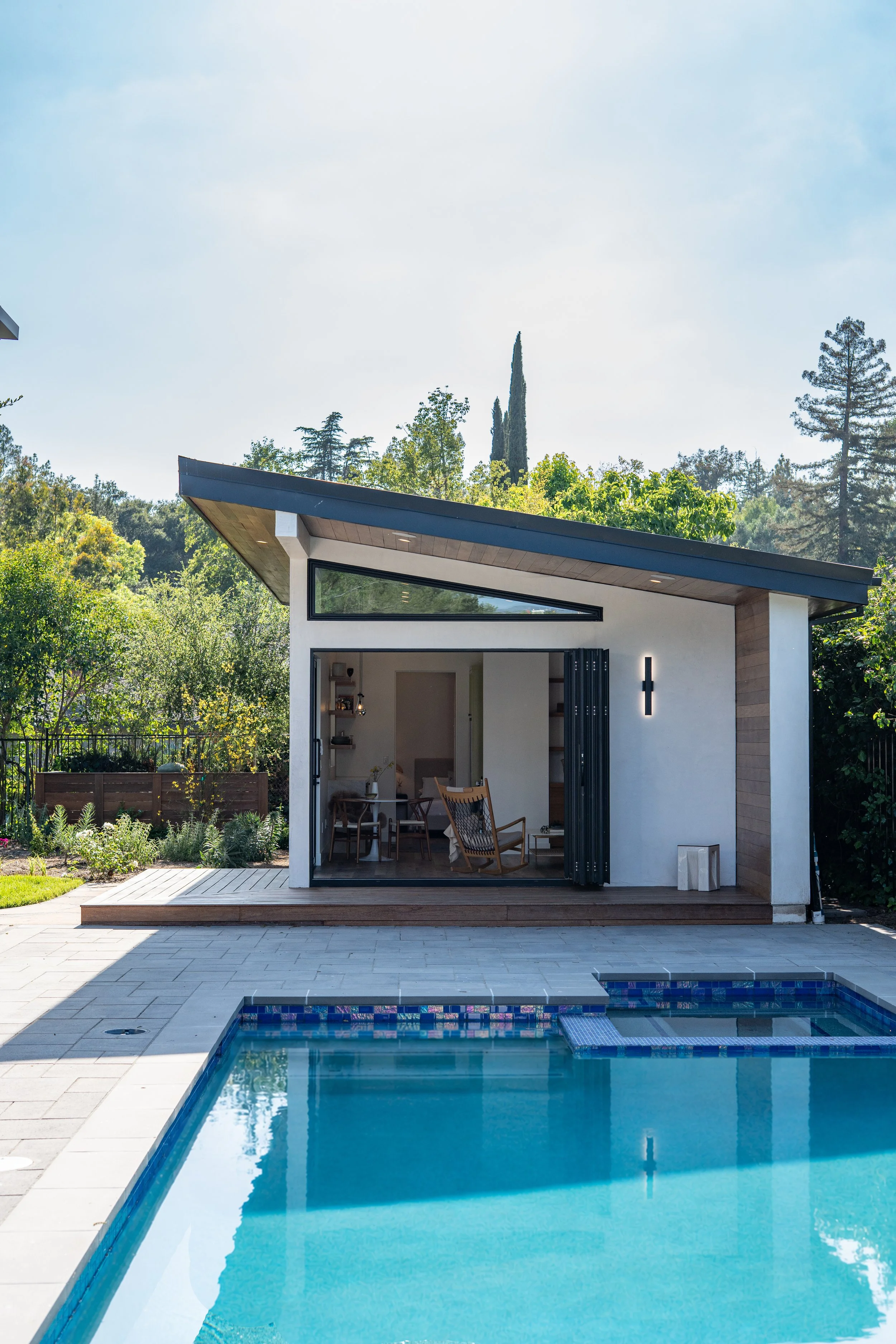 Guest house or ADU with view of pool and spa