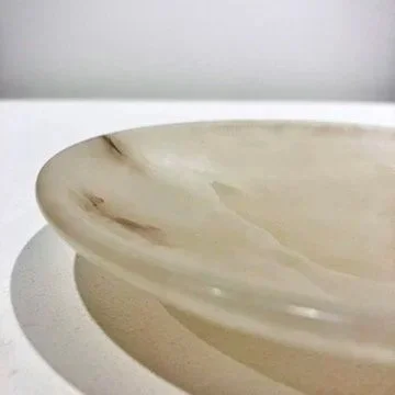 Alabaster stone low bowl