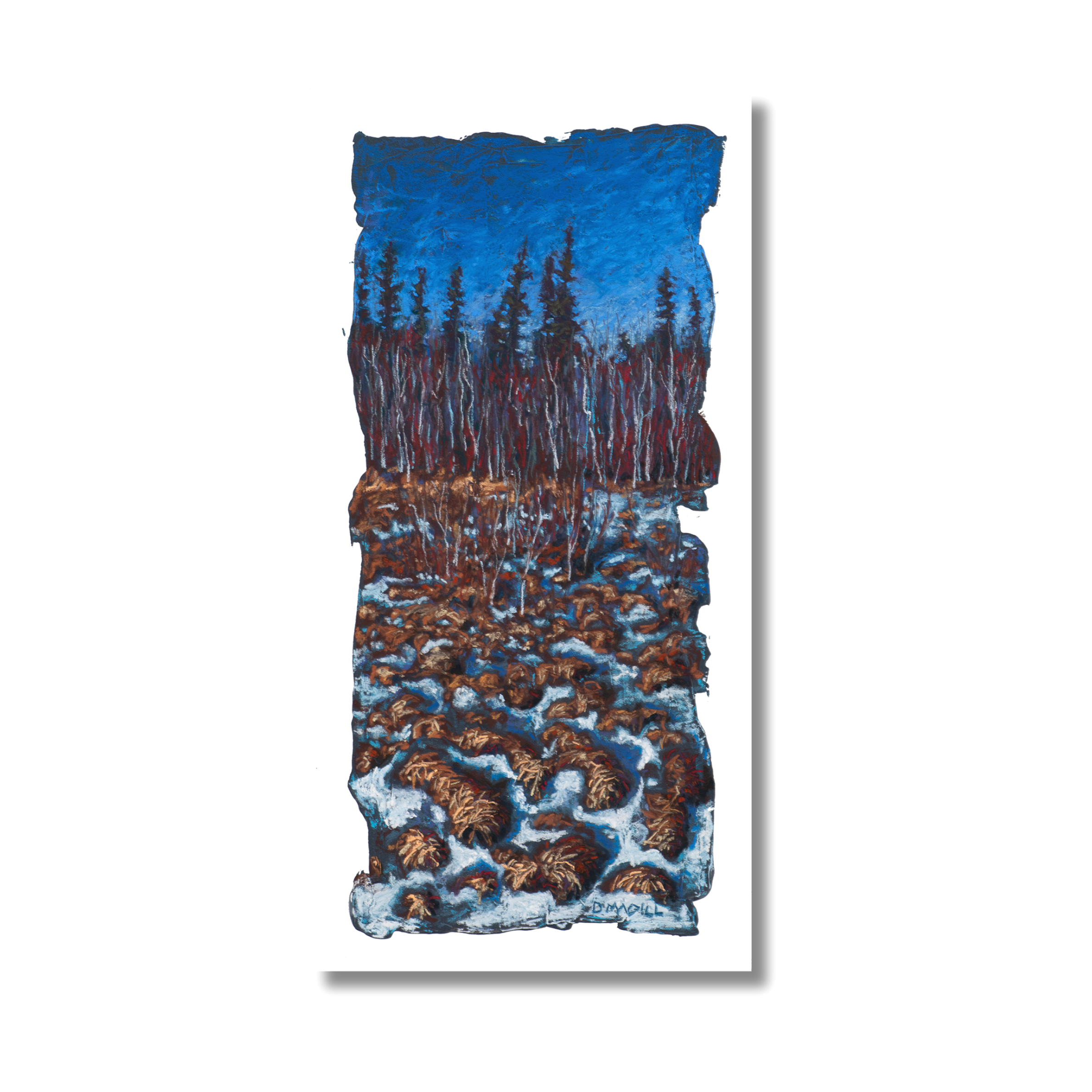 "Winter Reeds 25"
Soft pastel, acrylic base on gessoed mdf panel, custom MAD frame, 12″ x 24″ 2024