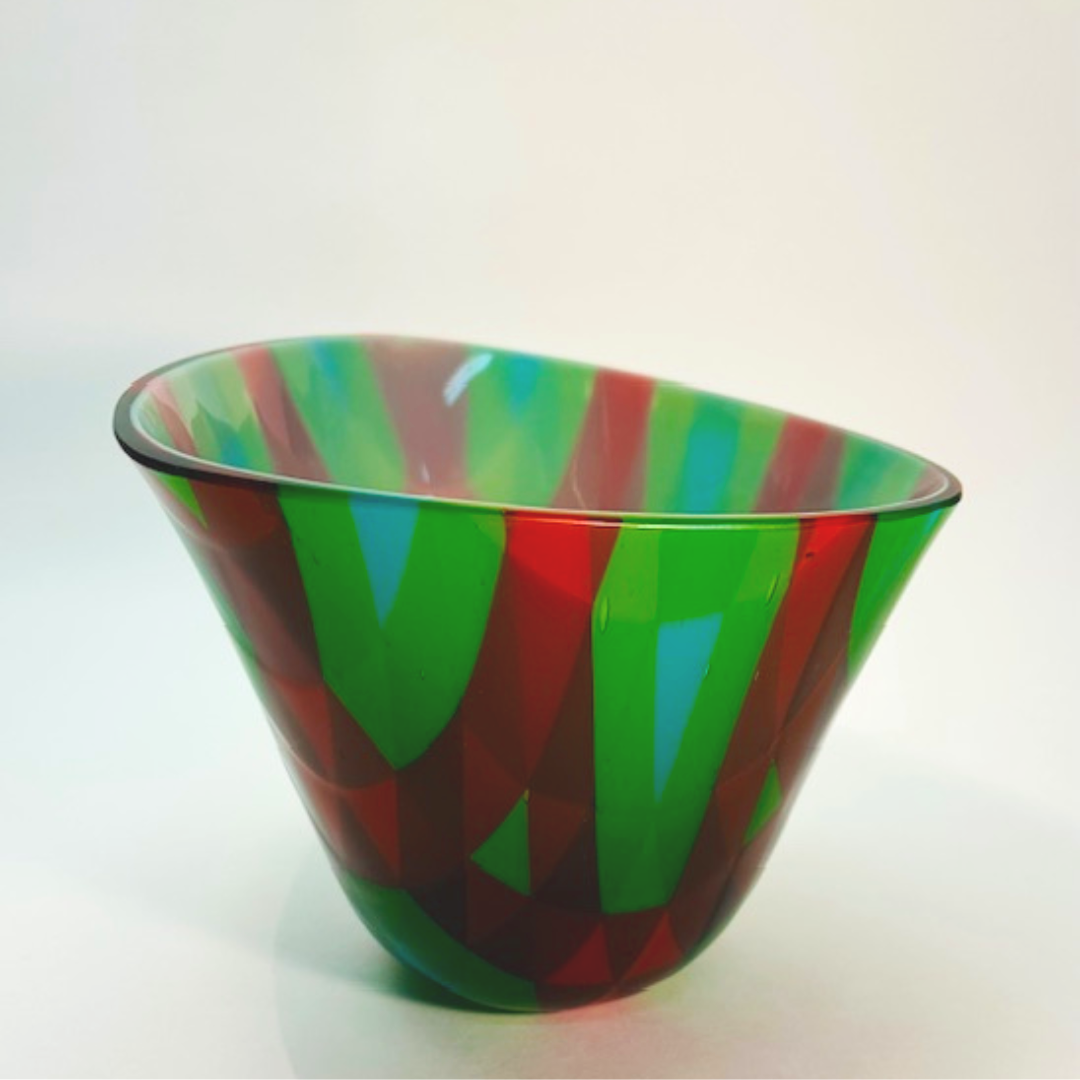 Dropout Vessel 3, Fused glass, 15″ x 15″ x 12″