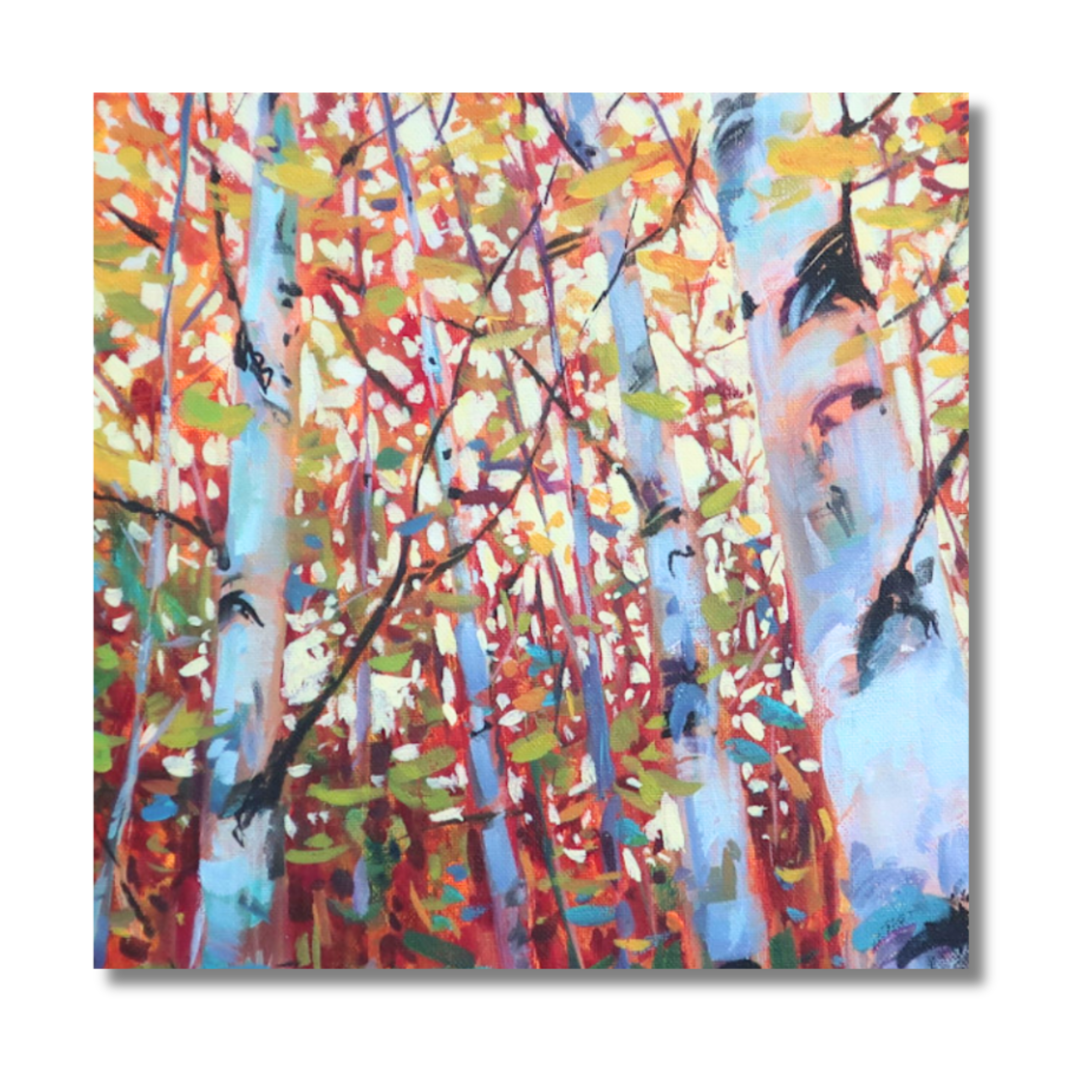 I'm Falling, acrylic on gallery wrapped canvas, 12"x 12", 2026