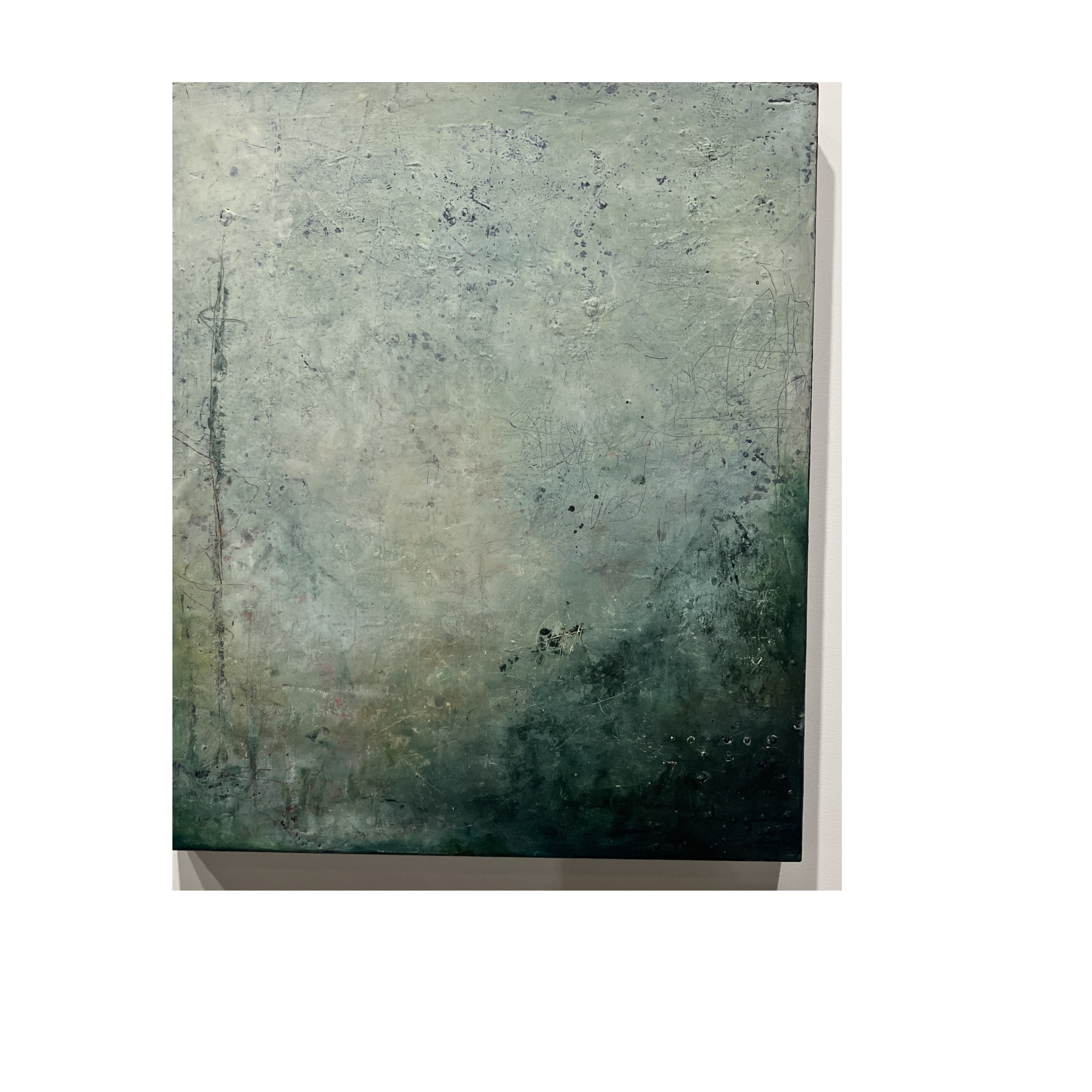  Misty Island, oil and cold wax on canvas, 24” x 20”, 2024

