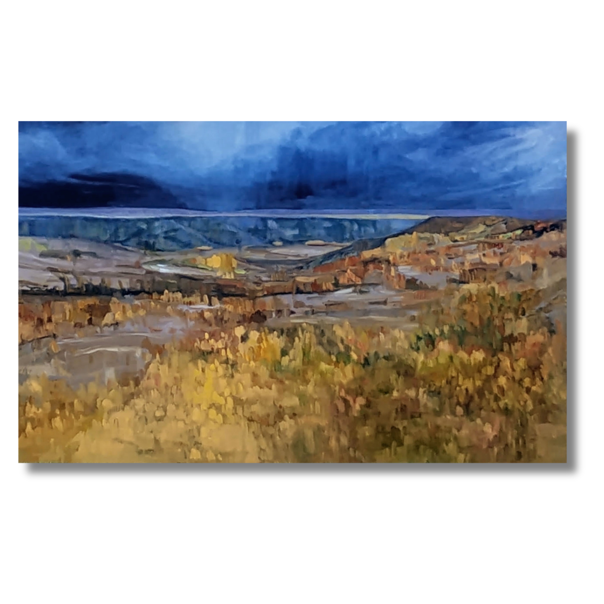 Dry Island Buffalo Jump, 6' x 4', oil on canvas