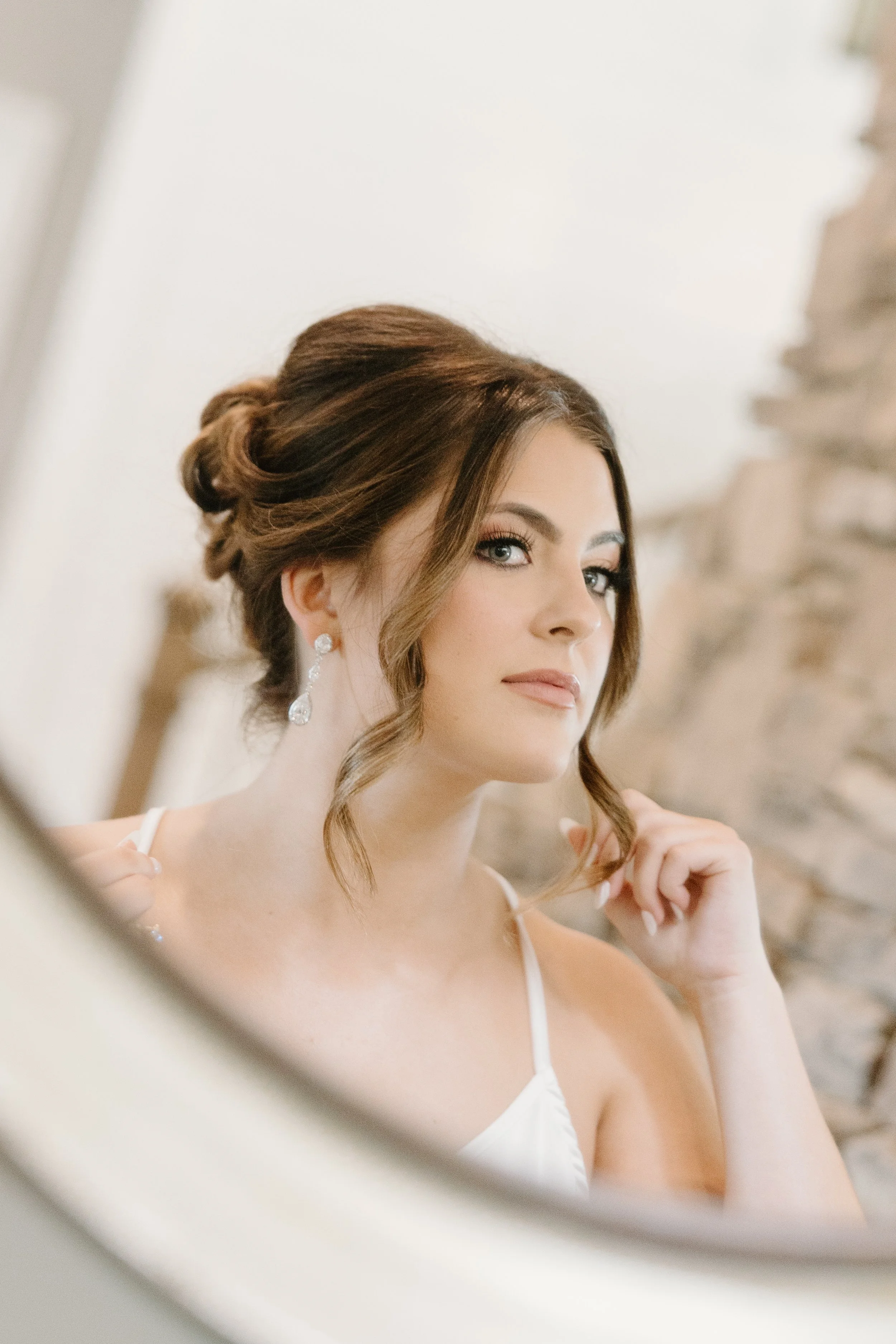 Luxury bridal makeup with bridal-safe products, glowing complexion, and timeless glam – Golden Girls Glam, Southern weddings