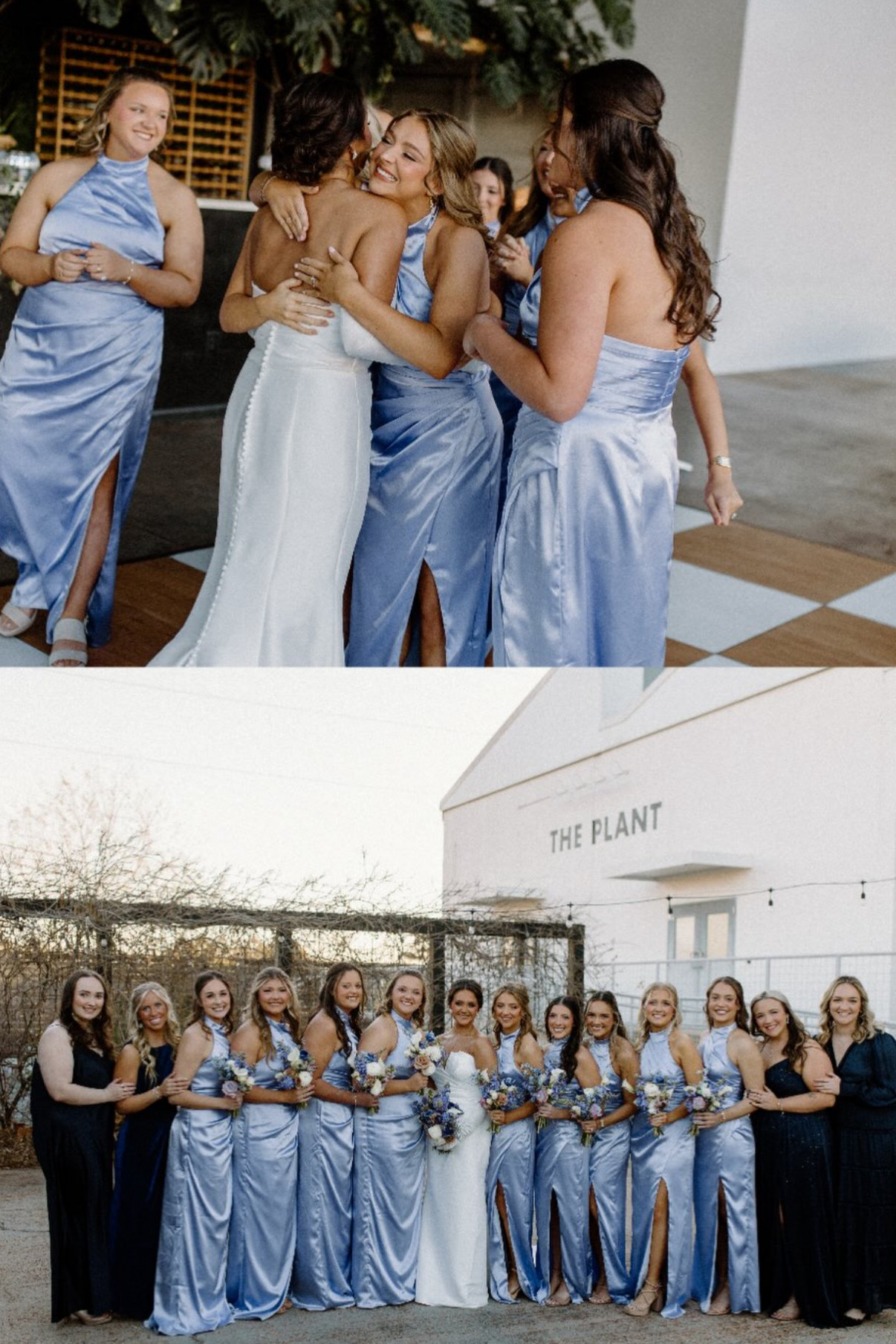 Romantic half-up bridal hairstyle with soft curls and natural glam makeup