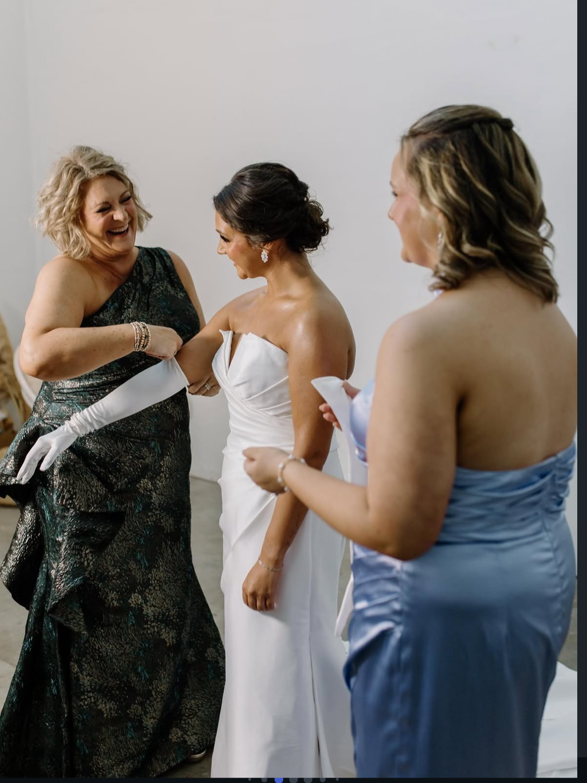 Southern bride with flawless soft glam makeup and curled half-up hairstyle