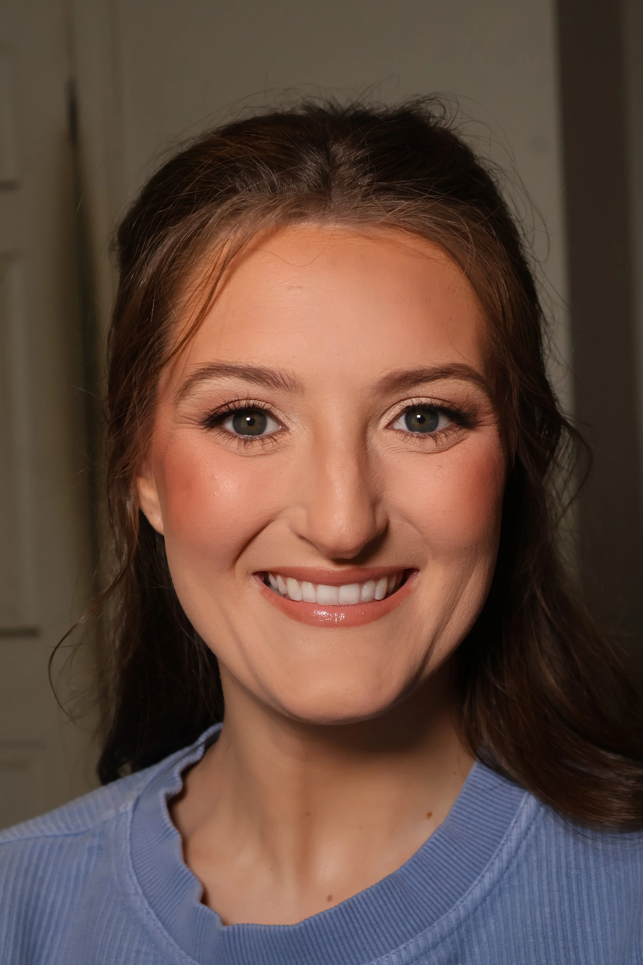 Clean girl makeup look with minimal coverage and radiant finish by mississippi makeup artist