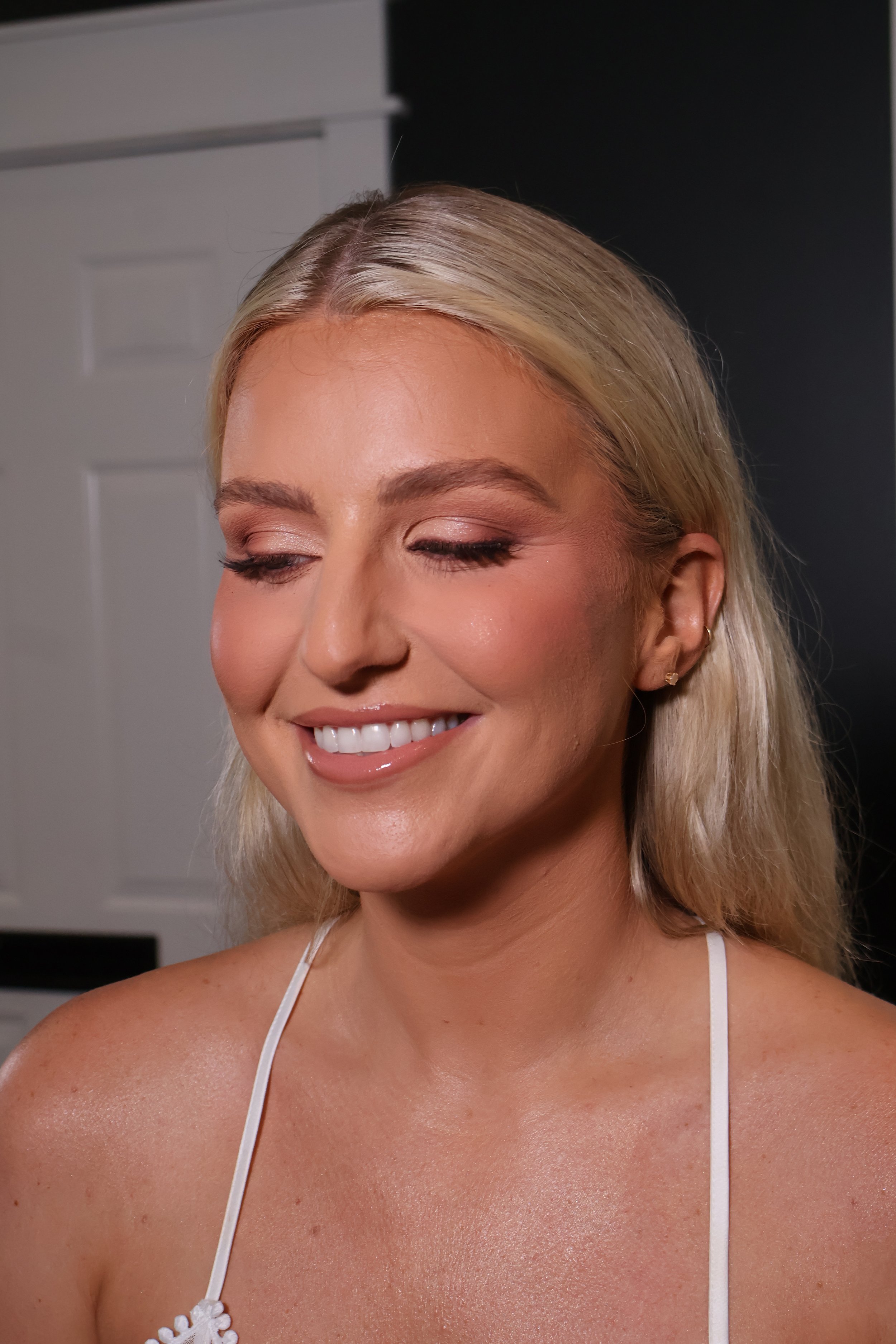 Wedding morning glam team providing bridal hair and makeup for Mississippi bride