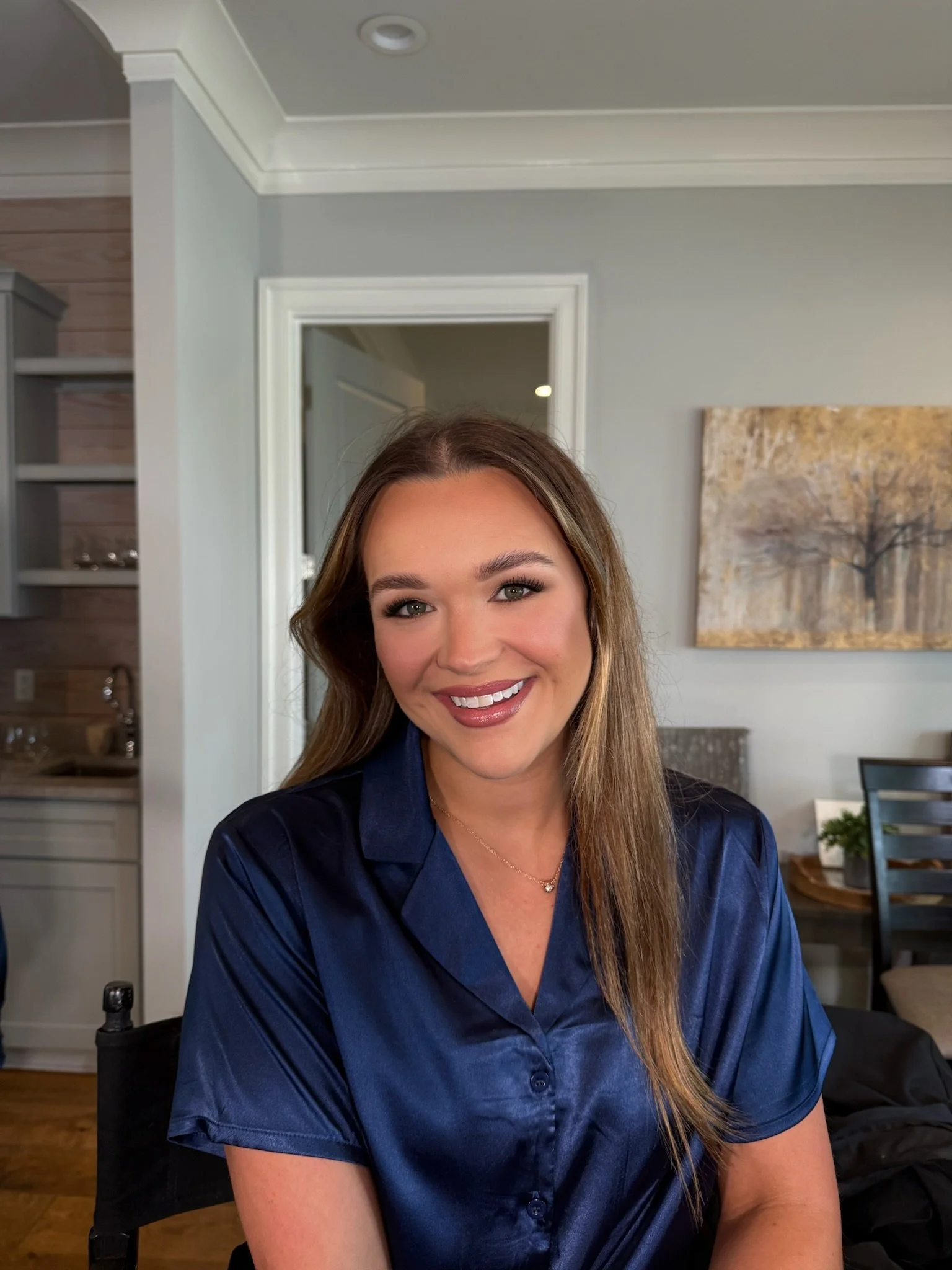 Luxury bridal makeup featuring flawless skin, soft contour, and radiant glow – Golden Girls Glam, Mississippi wedding