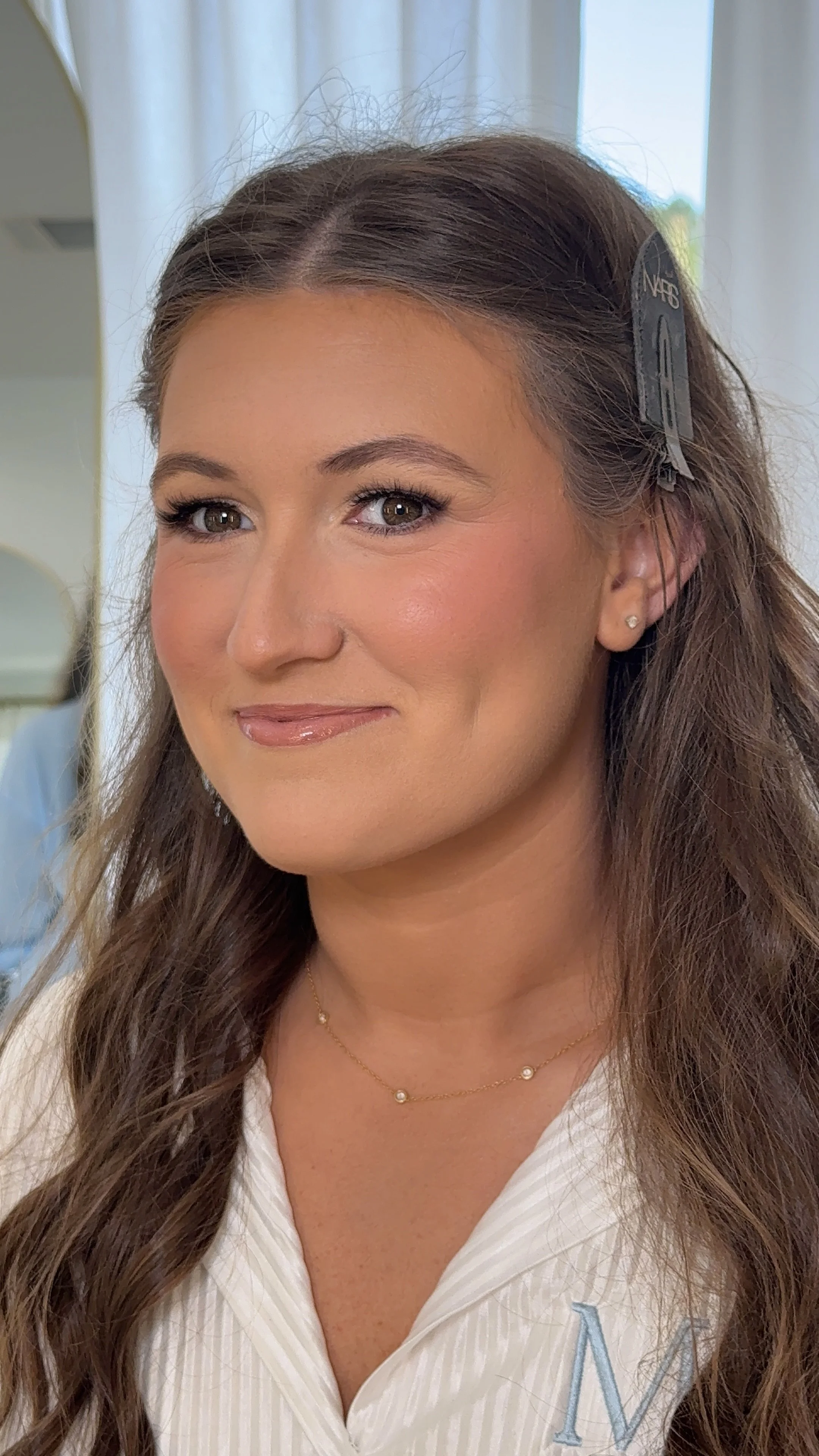 Wedding morning hair and makeup session with Golden Girls Glam bridal beauty team