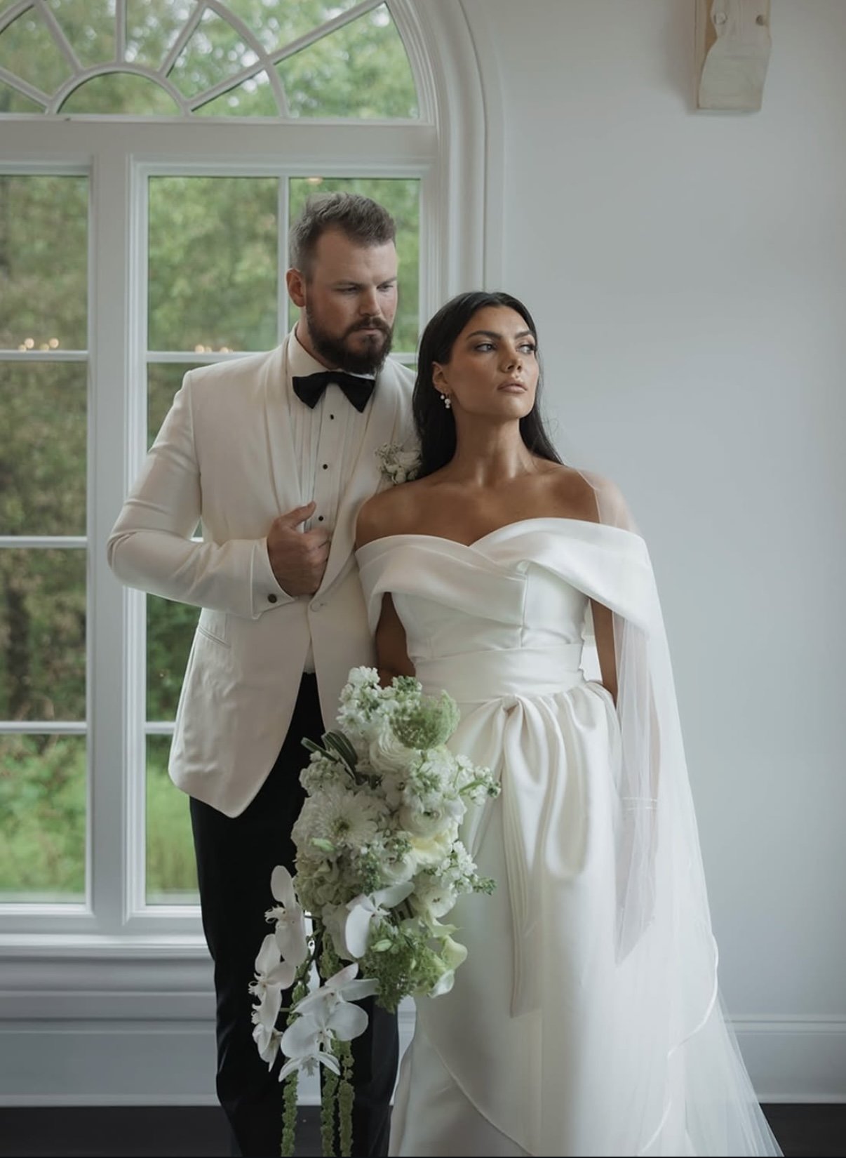 Modern bridal makeup look with fresh skin, bronzed cheeks, and a glossy lip – Golden Girls Glam, on-site wedding services