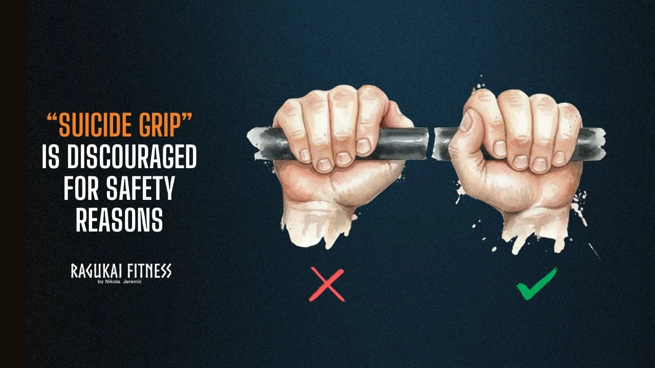 “suicide grip” is discouraged for safety reasons