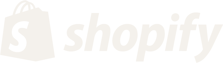 Shopify logo in an off white