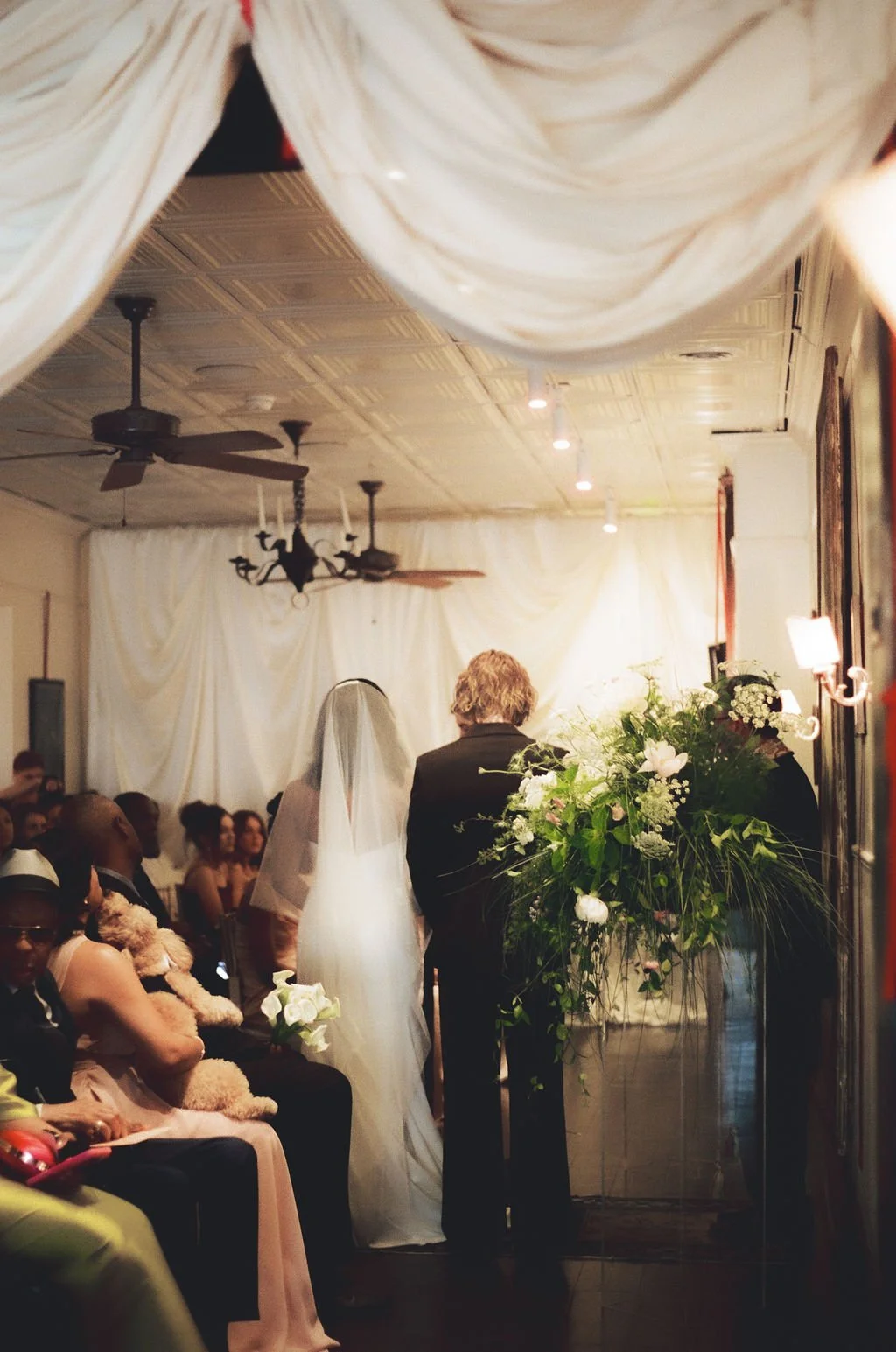 Documentary wedding photograph of a couple during their wedding ceremony on 35mm film from a San Diego Wedding