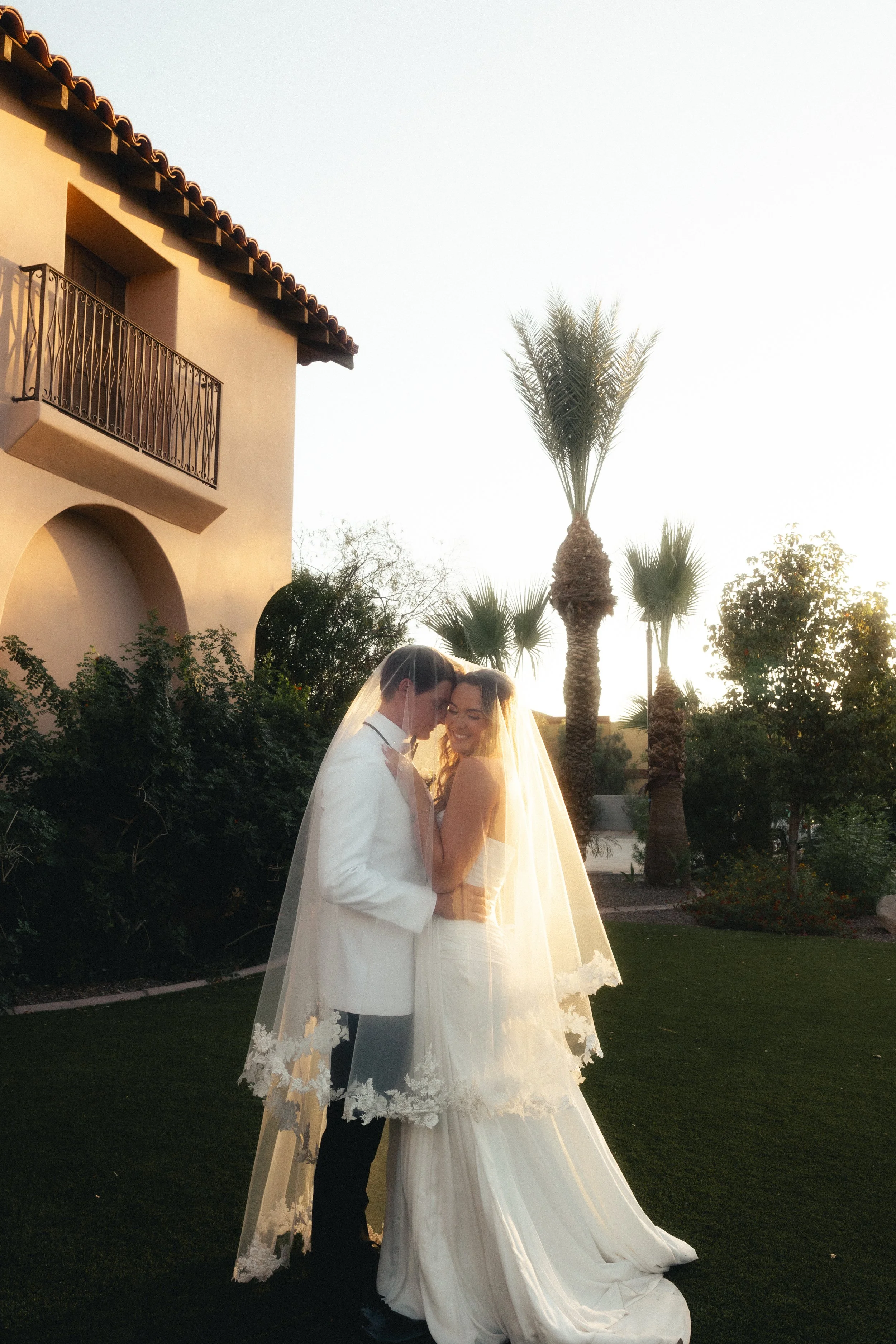 Editorial wedding portrait of a couple from a southern California wedding 