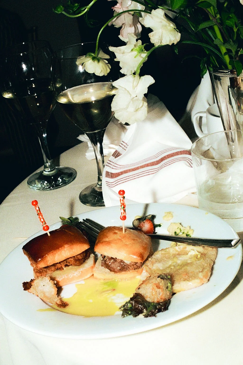 Editorial wedding photography of a partially eaten plate at a California wedding
