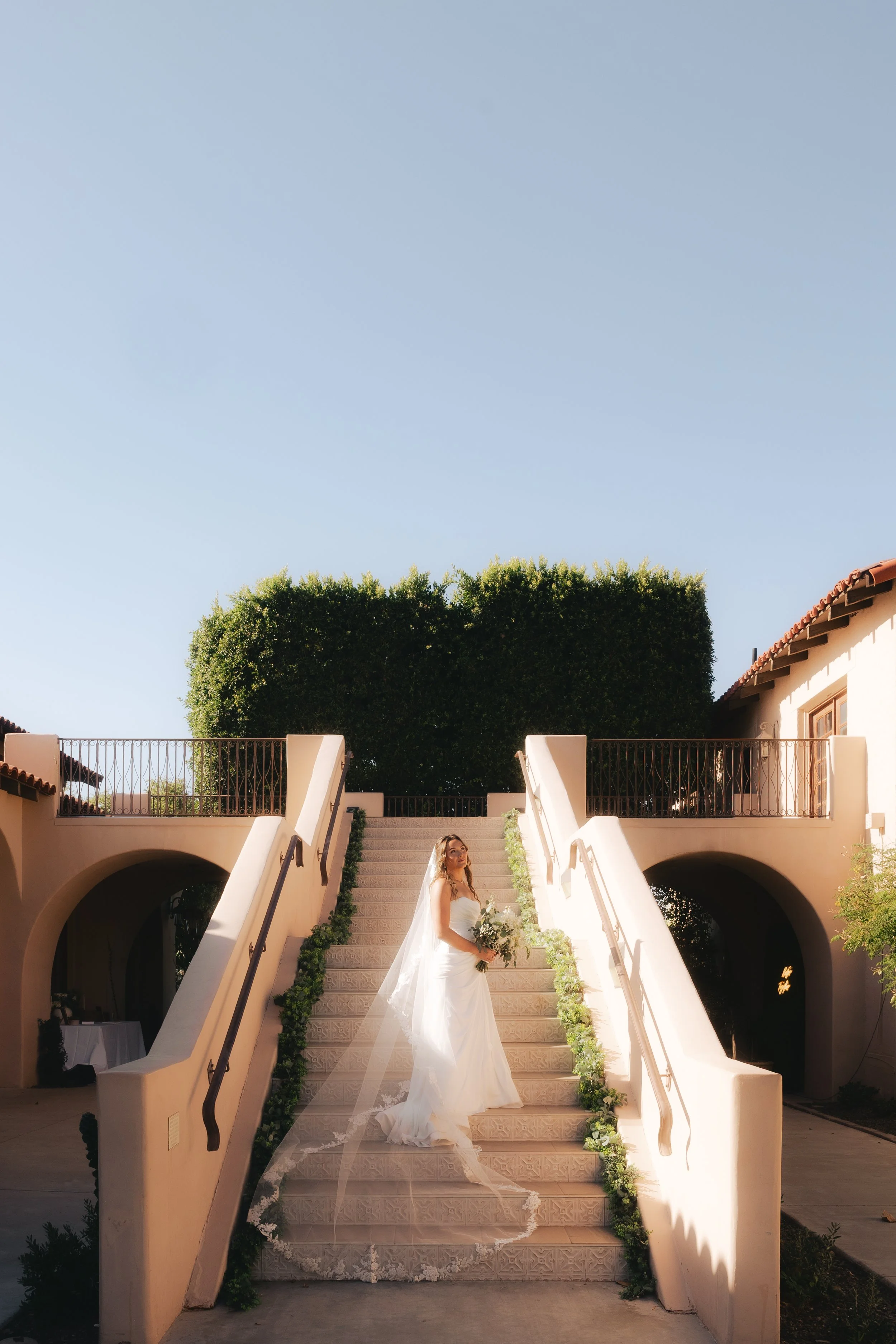 Editorial bridal portrait of a bride at a southern California wedding 