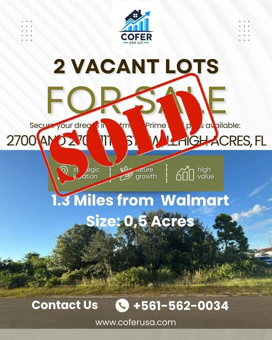 ***SOLD***: 2700 11th St SW, Lehigh Acres, FL 33936 - $29,000.00 (each lot)
