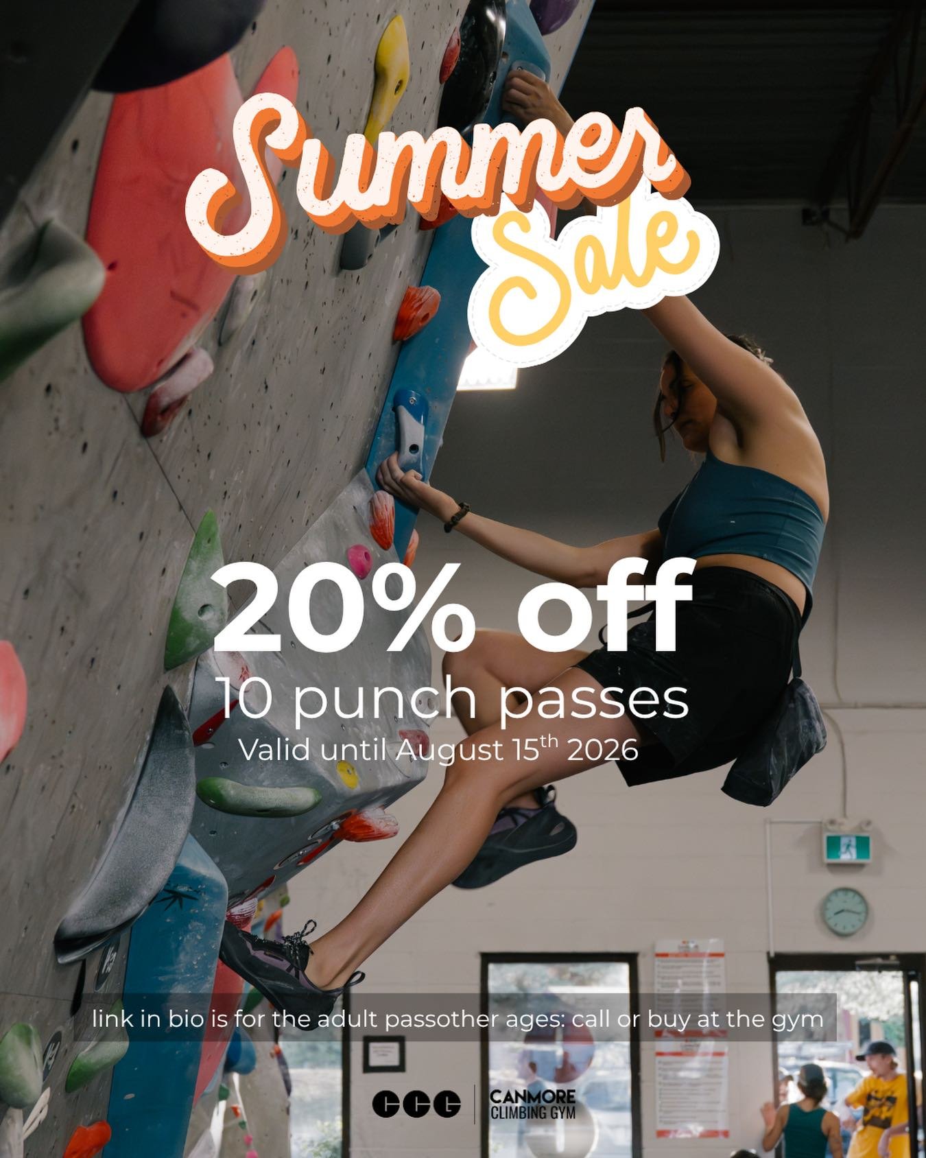 Our 10 punch passes are 20% off right now, for climbers of all ages. Sale runs until August 15. 

A good excuse to get a few more sessions in, during the summer.

Heads up: the link in our bio is set up for the adult pass. Got a student or kid&rsquo;