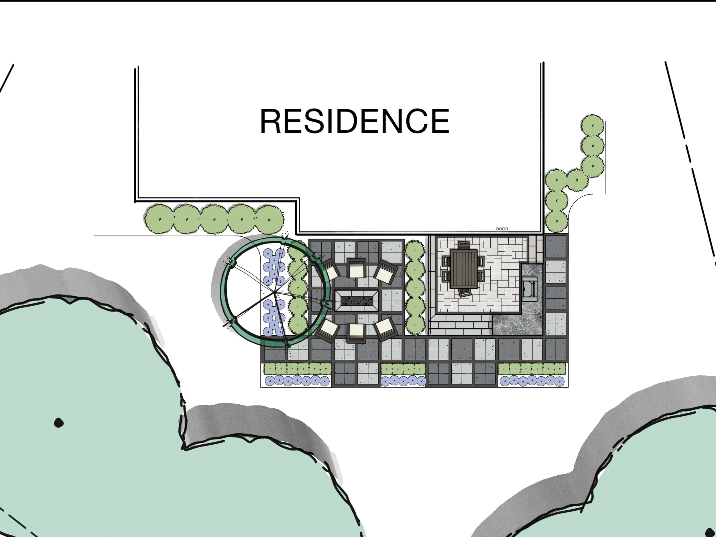 Backyard Sketch - Color Rendered