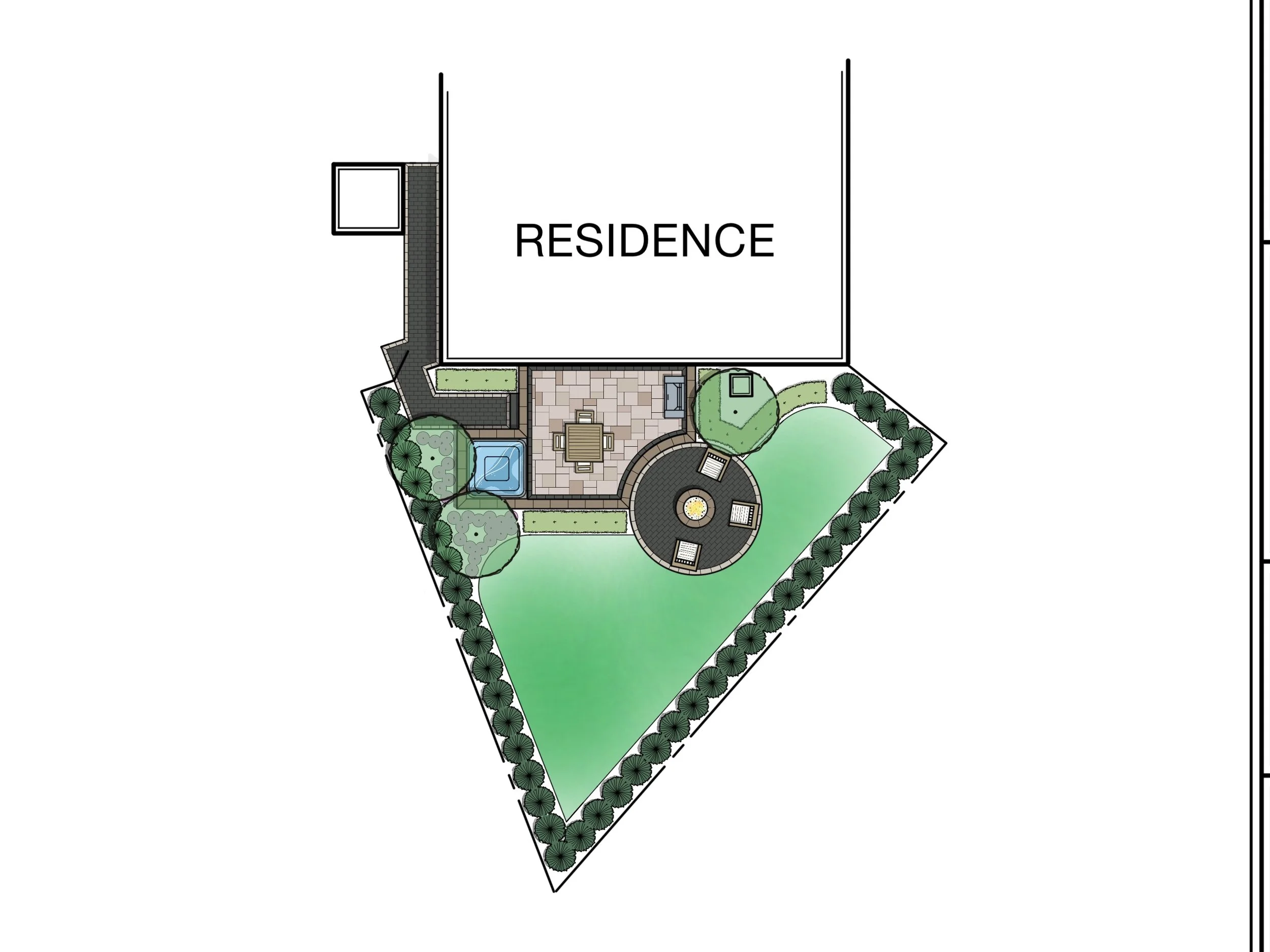 Backyard Sketch - Color Rendered