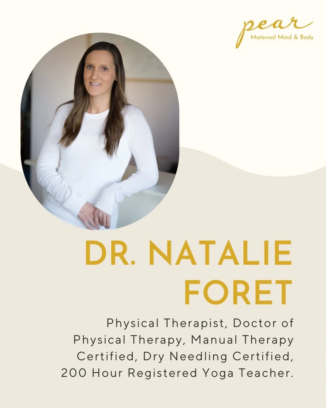 Meet the instructors for our Spring 2026 85-Hour Prenatal Yoga Teacher Training.🍐

Meet Dr. Natalie &mdash; Doctor of Physical Therapy, women&rsquo;s health specialist, former athlete, and certified yoga instructor (RYT-200). Dr. Natalie is deeply p