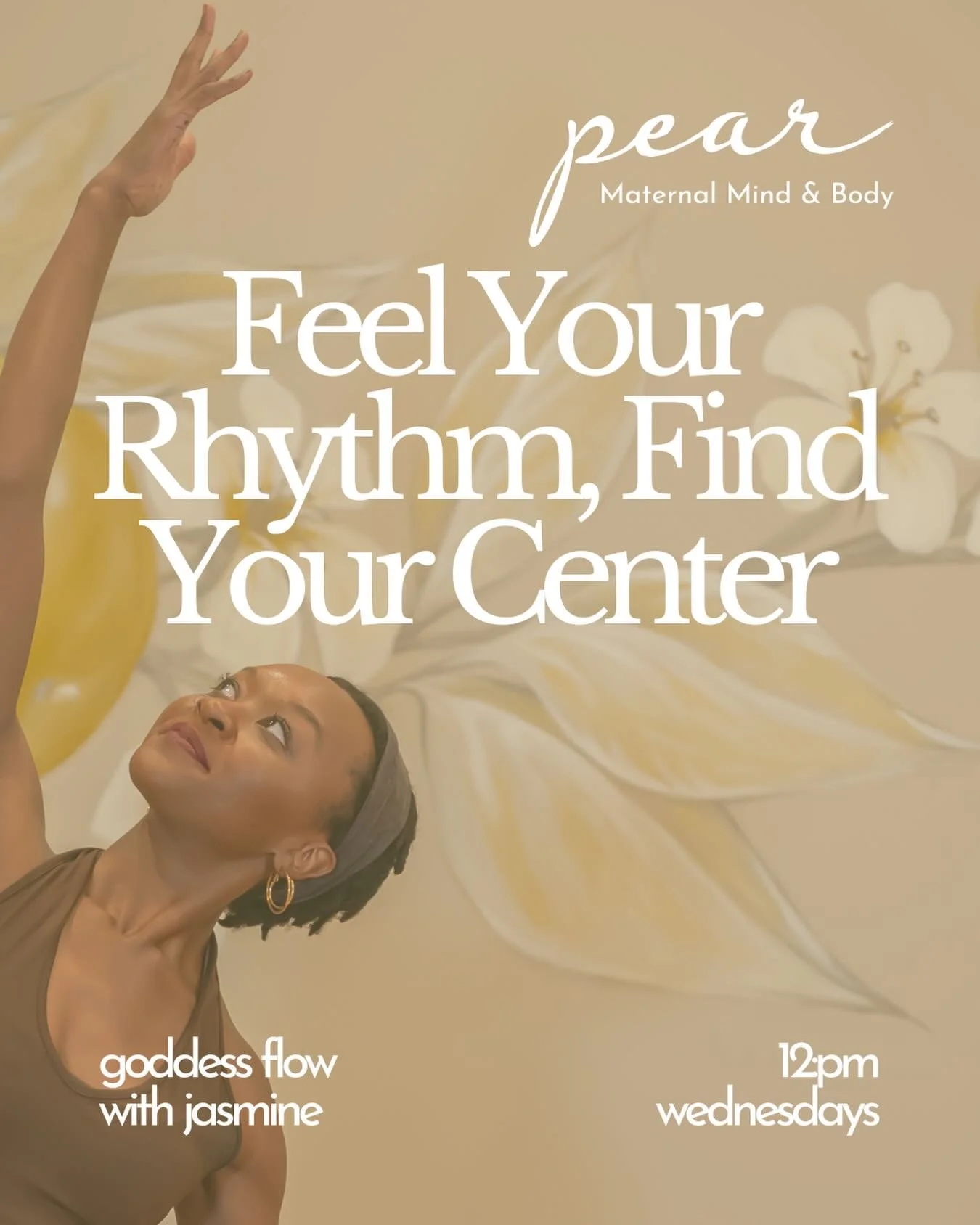 Midweek movement just got easier ✨

Wednesday Goddess Flow with Jasmine is now at an earlier time &mdash; 12 PM and just 45 minutes so you can move, breathe, reconnect&hellip; and still make it home in time for work, your little one&rsquo;s nap, or w