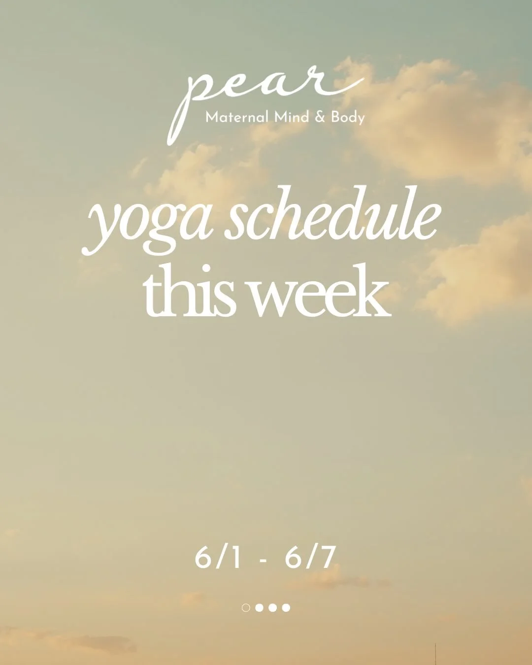 Happy June 🌞 A fresh month + a few schedule shifts at pear!

We&rsquo;ve made some updates to support your rhythms a little more this season:

✨ Added another 2PM class with childcare (because you asked &mdash; and we listened!)
✨ Postpartum Circle 