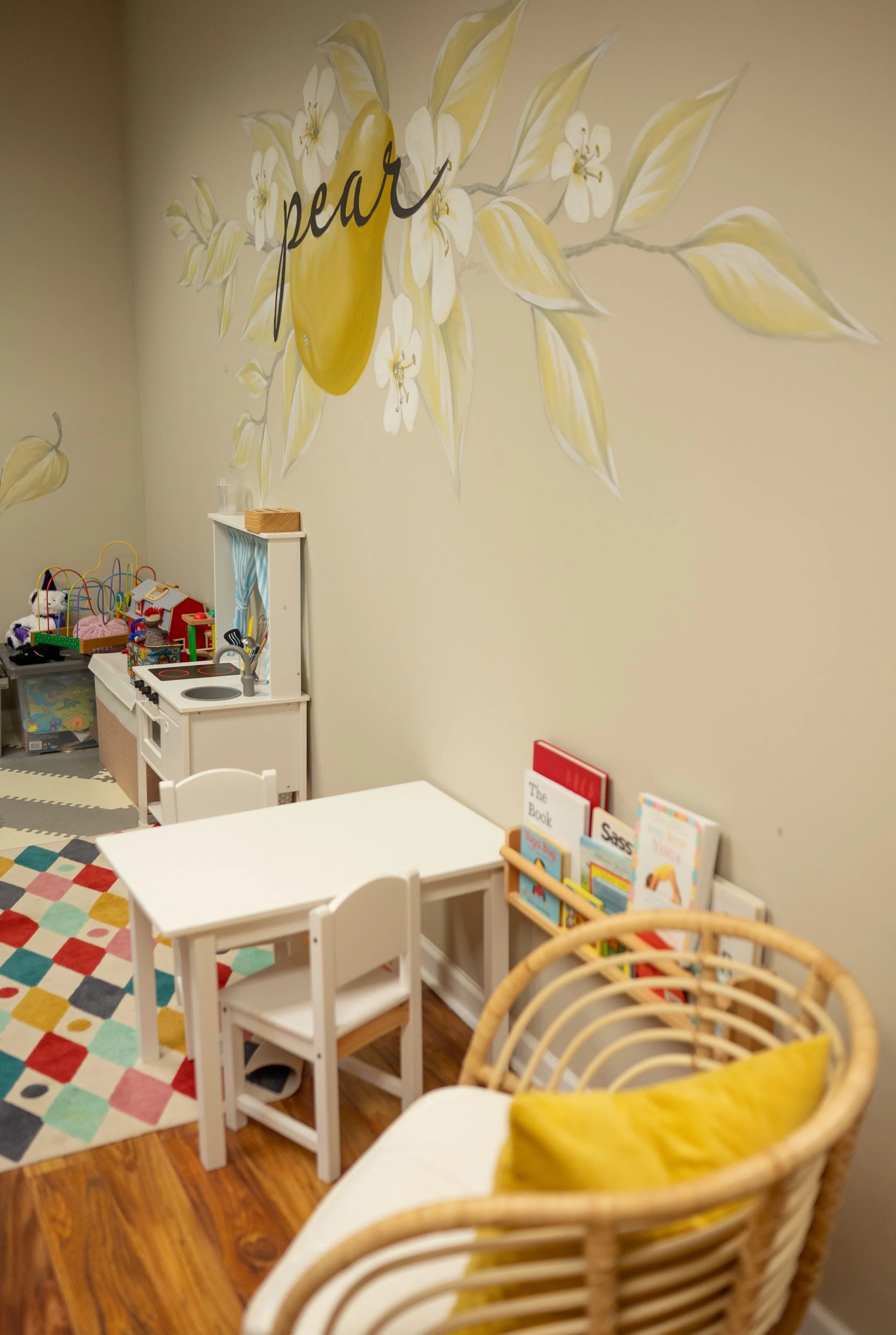 Childcare play room at pear yoga studio
