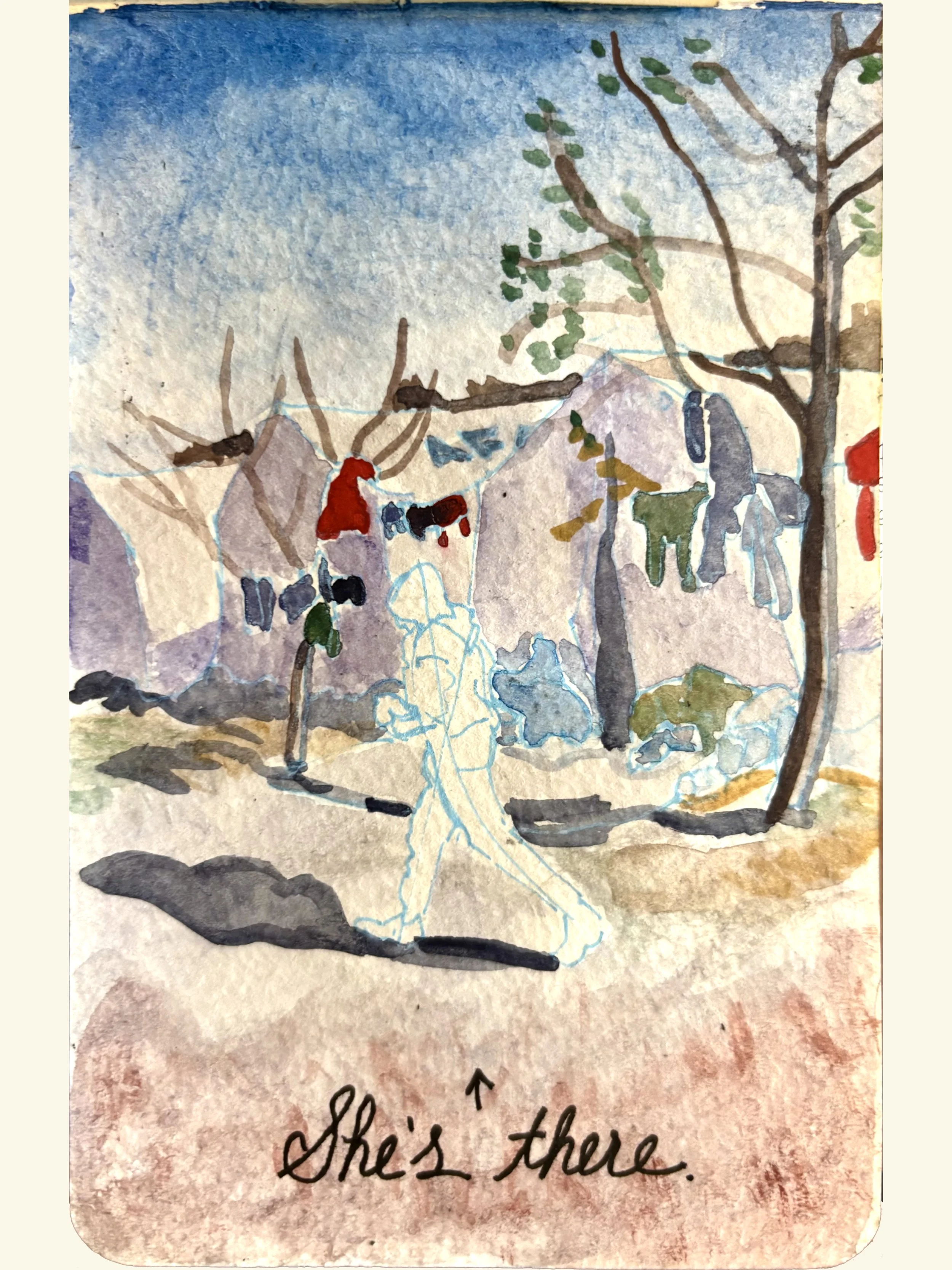 Personal Challenge Sketch a Day 157, 2021; watercolor and ink on paper, 3" x 5"