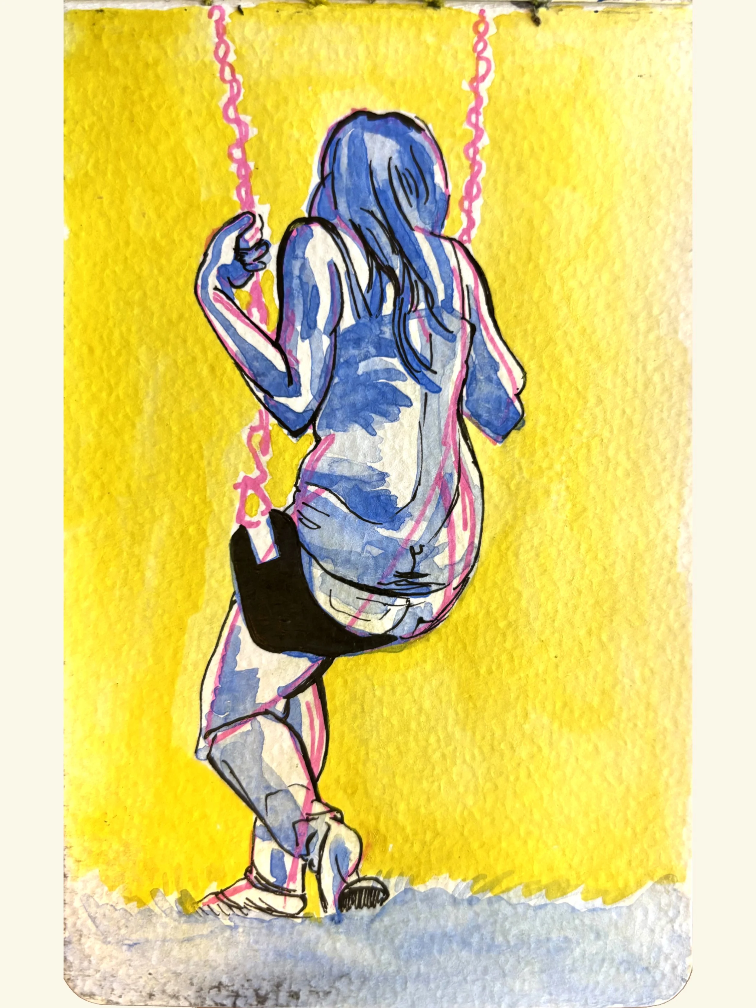 Personal Challenge Sketch a Day 151, 2021; watercolor and ink on paper, 3" x 5"
