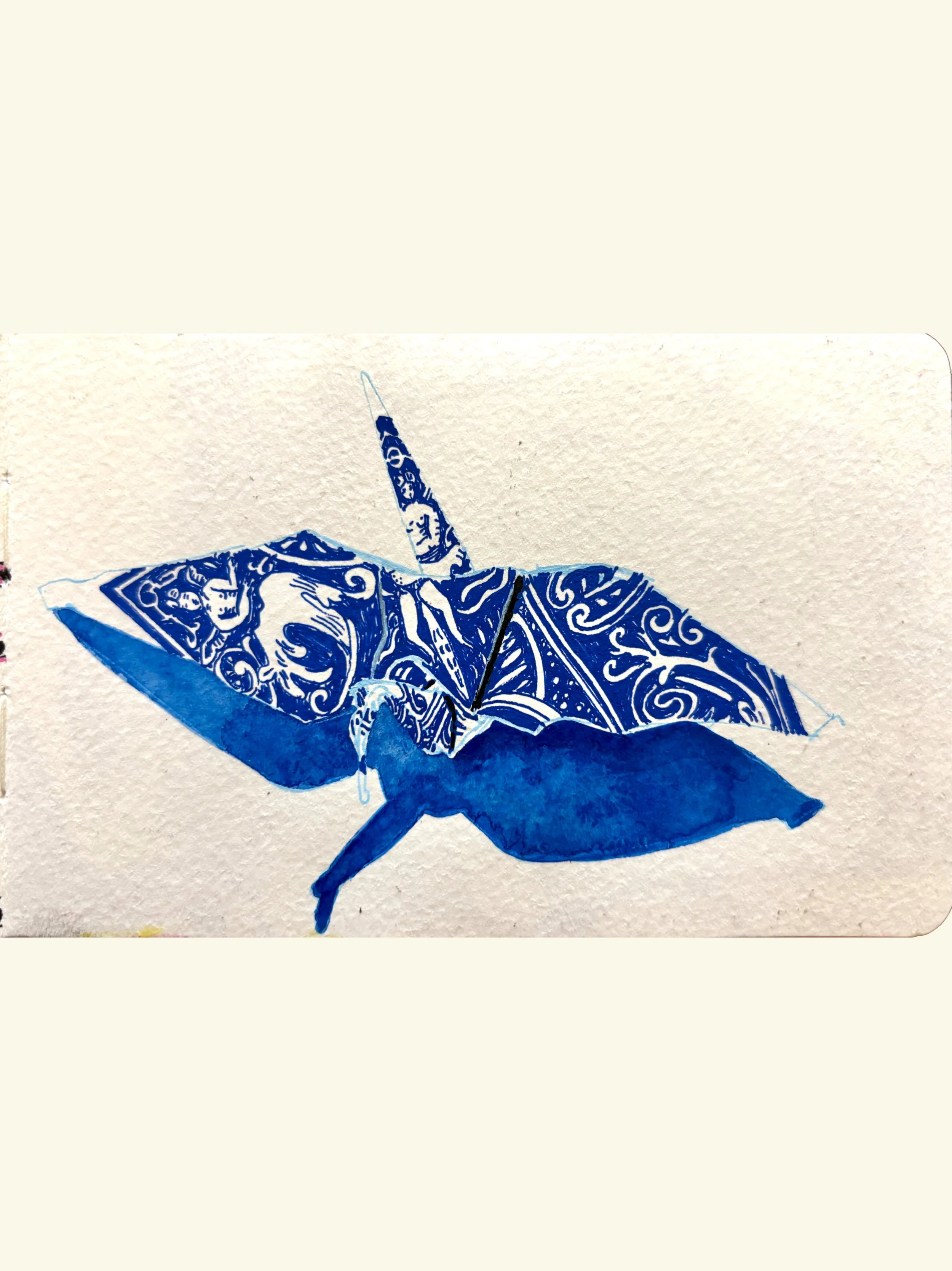 Personal Challenge Sketch a Day 145, 2021; watercolor and ink on paper, 3" x 5"