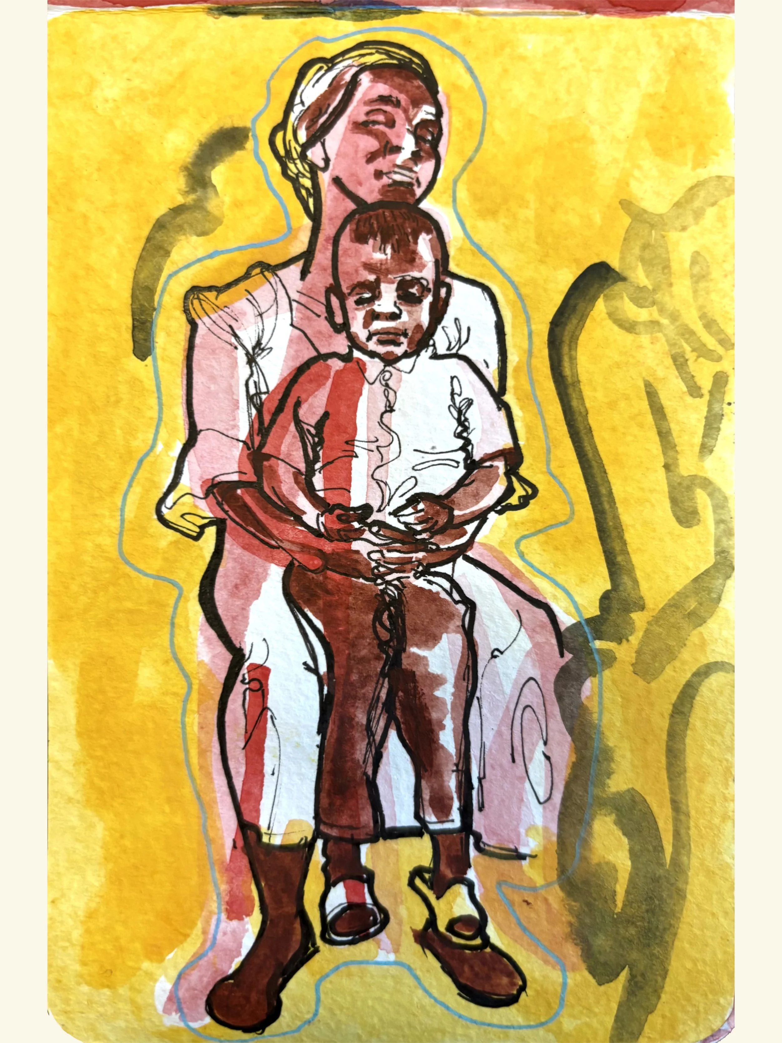 Personal Challenge Sketch a Day 197, 2021; watercolor and ink on paper, 3" x 5"