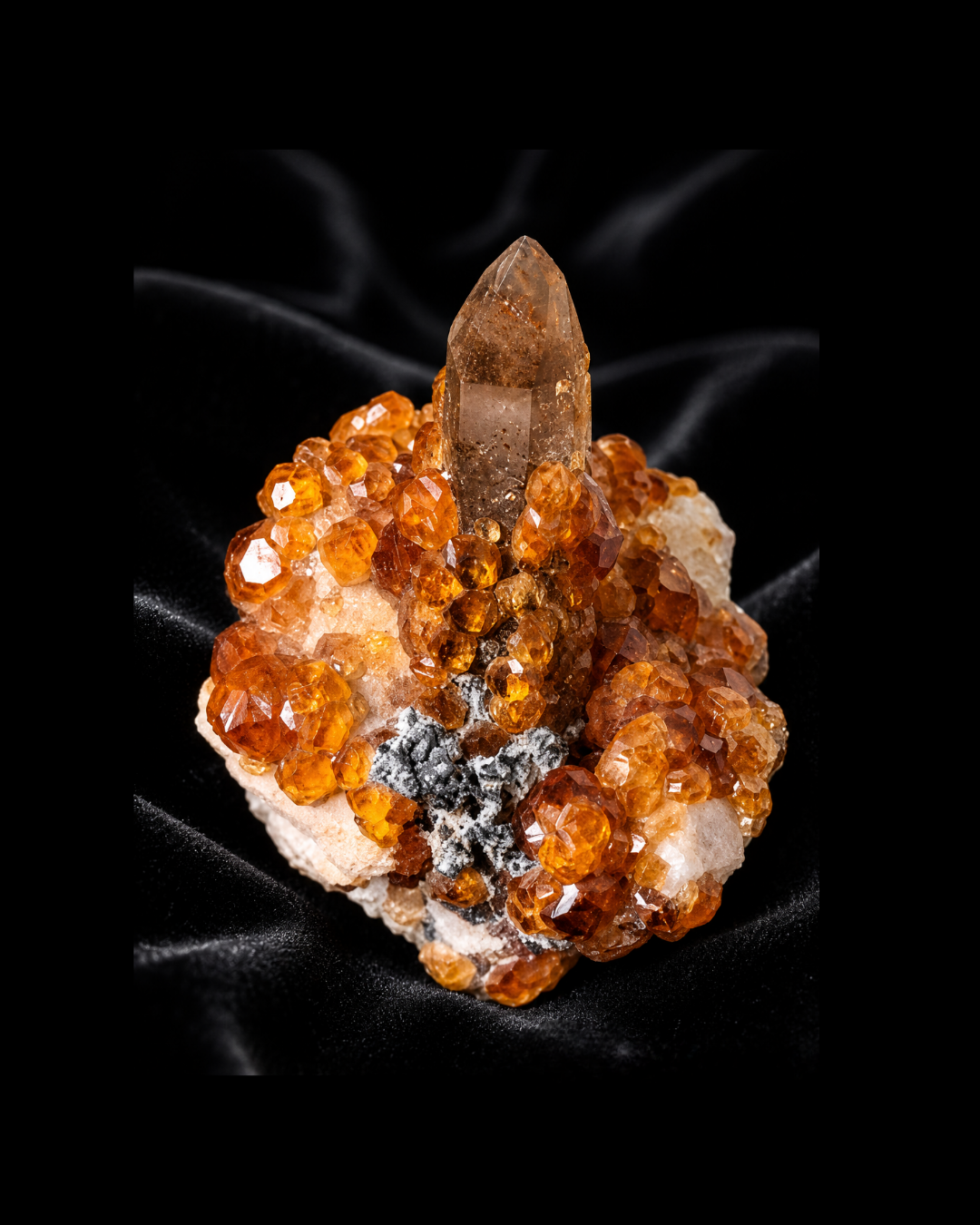 Gorgeous Spessartine Garnet/Smoky Quartz