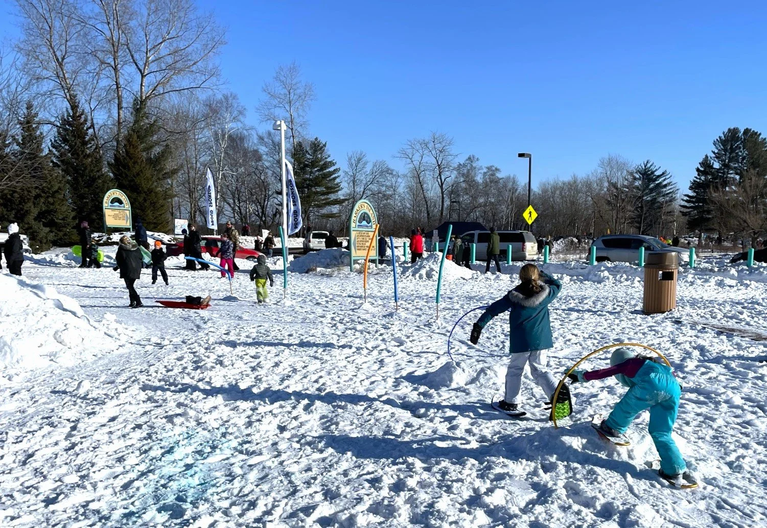Kid's Snowshoe Obstacle Course