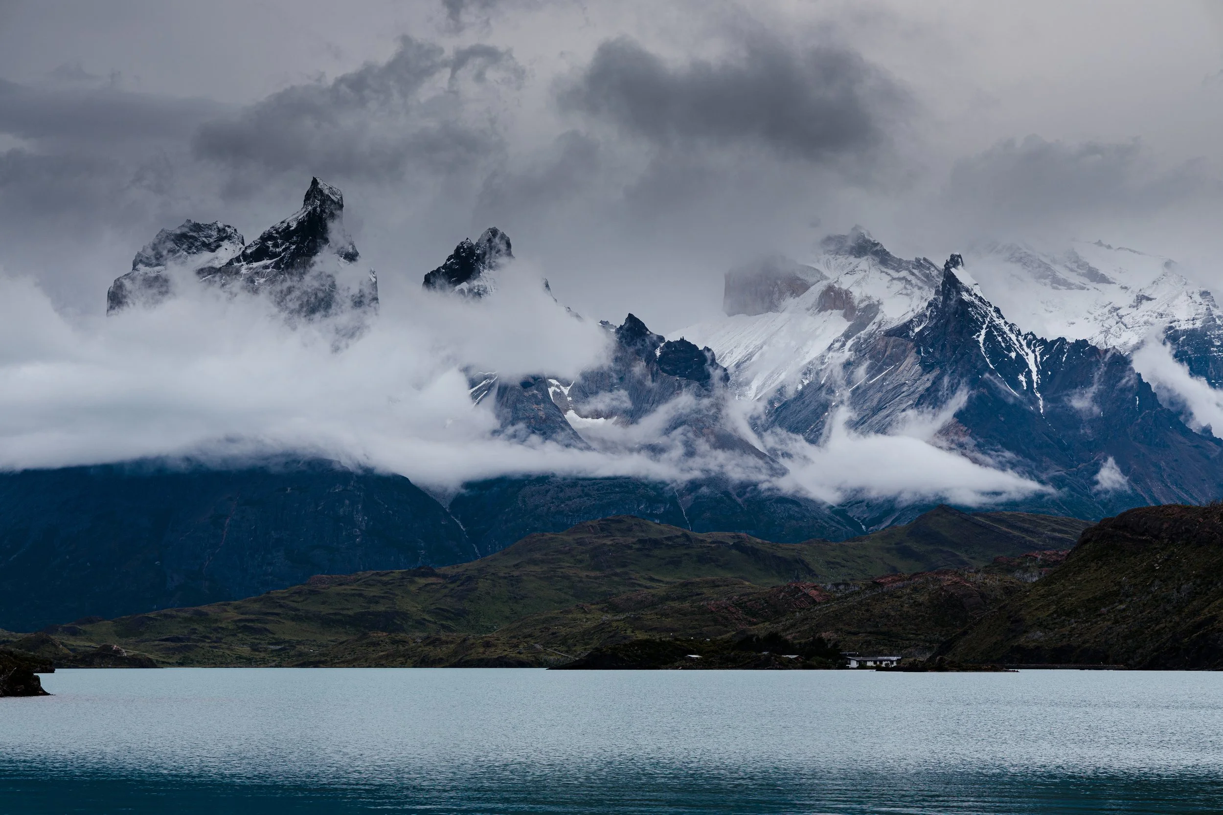 "Paine Horns" piercing through the stromy clouds on an overcast afternoon.