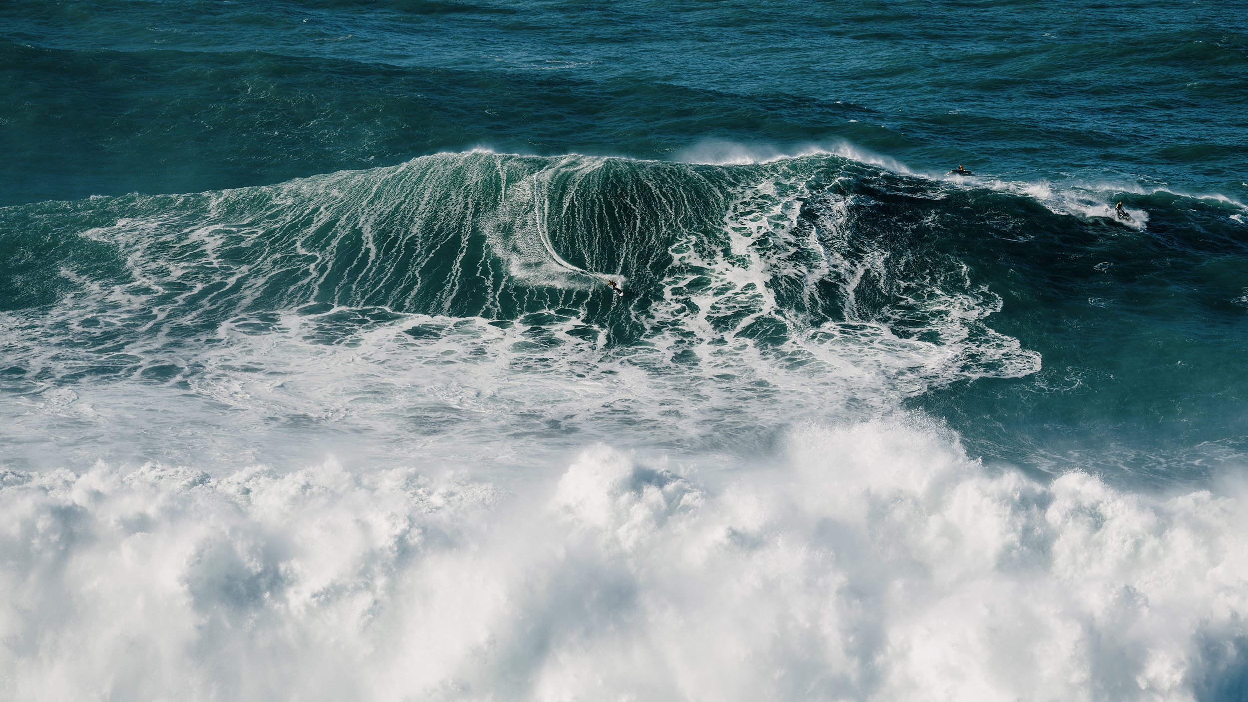 Surfer on the Big Wave at Nazaré's Praia do Norte on Dec 3rd, 2025.