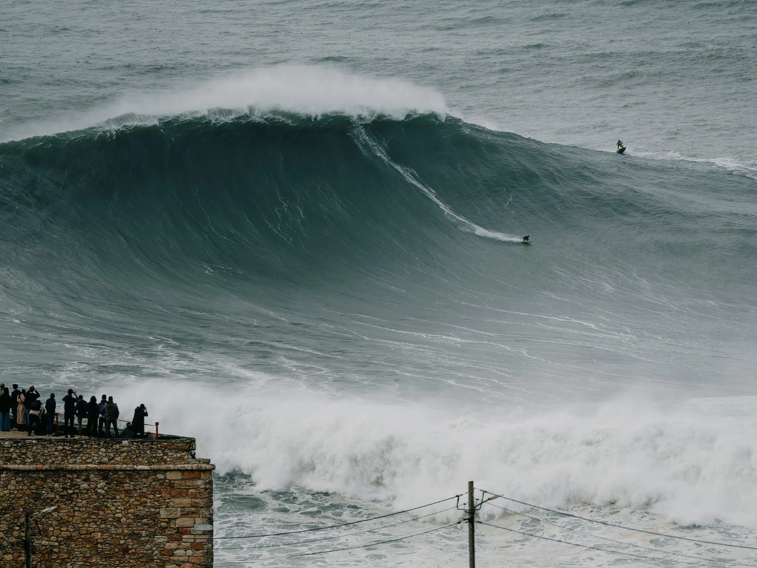 Sebastian Steudtner surfing the Big Wave at Nazaré's Praia do Norte on Dec 3rd, 2025.