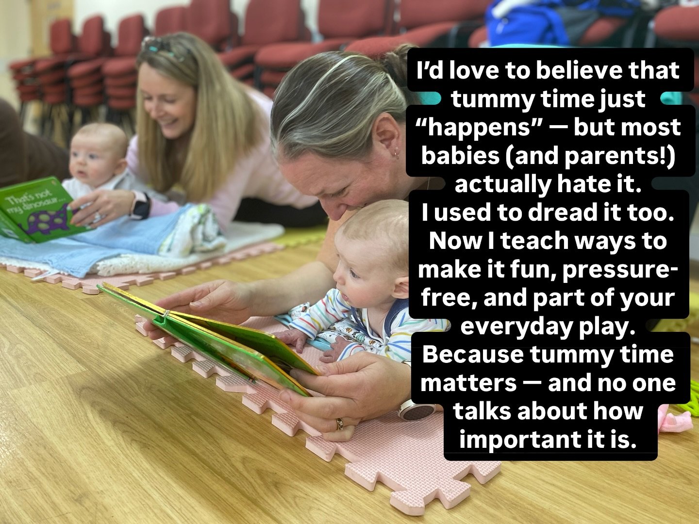 I&rsquo;d love to believe that tummy time just &ldquo;happens&rdquo; &mdash; but most babies (and parents!) actually hate it.
I used to dread it too.

Now I teach ways to make it fun, pressure-free, and part of your everyday play.
Because tummy time 