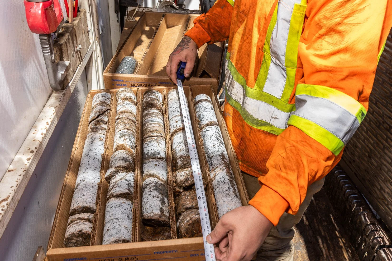 Core samples at a Rare Earth Elements mine in Wyoming.