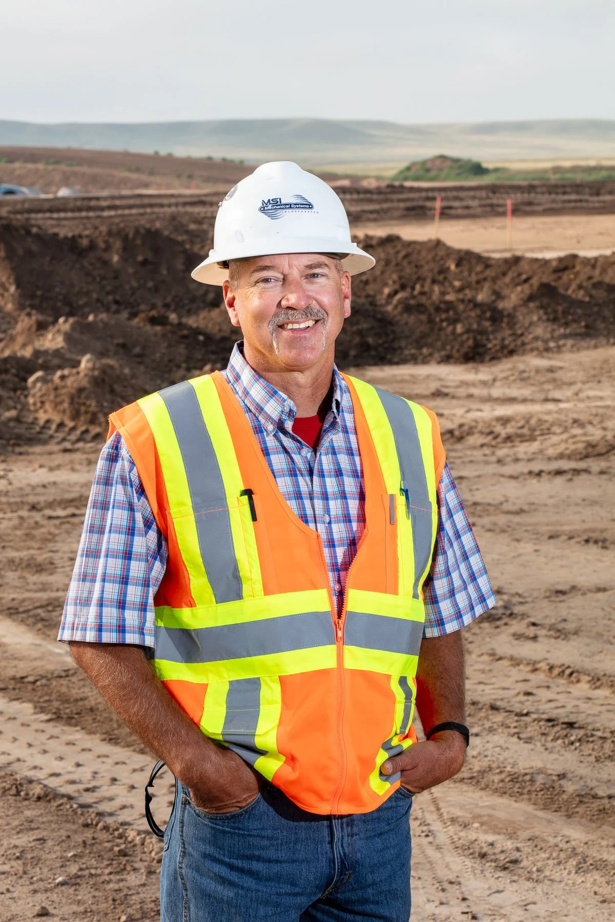 Industrial portrait at a construction site in Cheyenne, Wyoming.