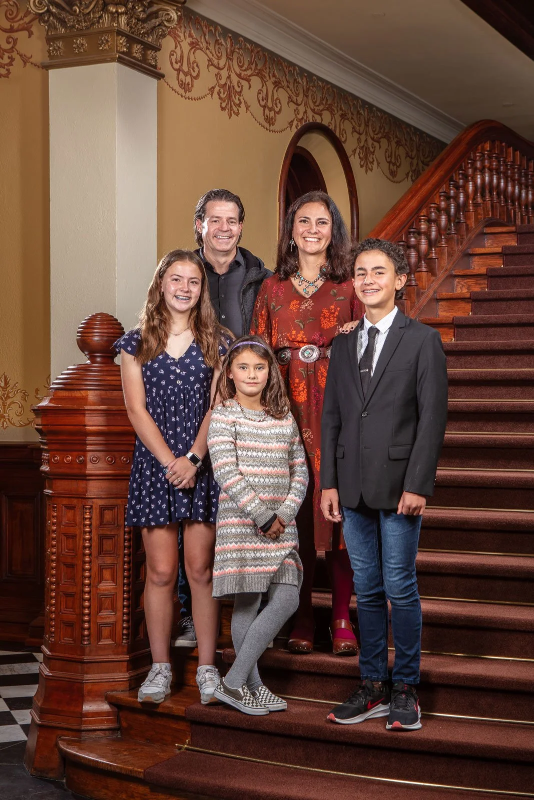 Family portraits at the Wyoming State Capitol in Cheyenne, Wyoming.