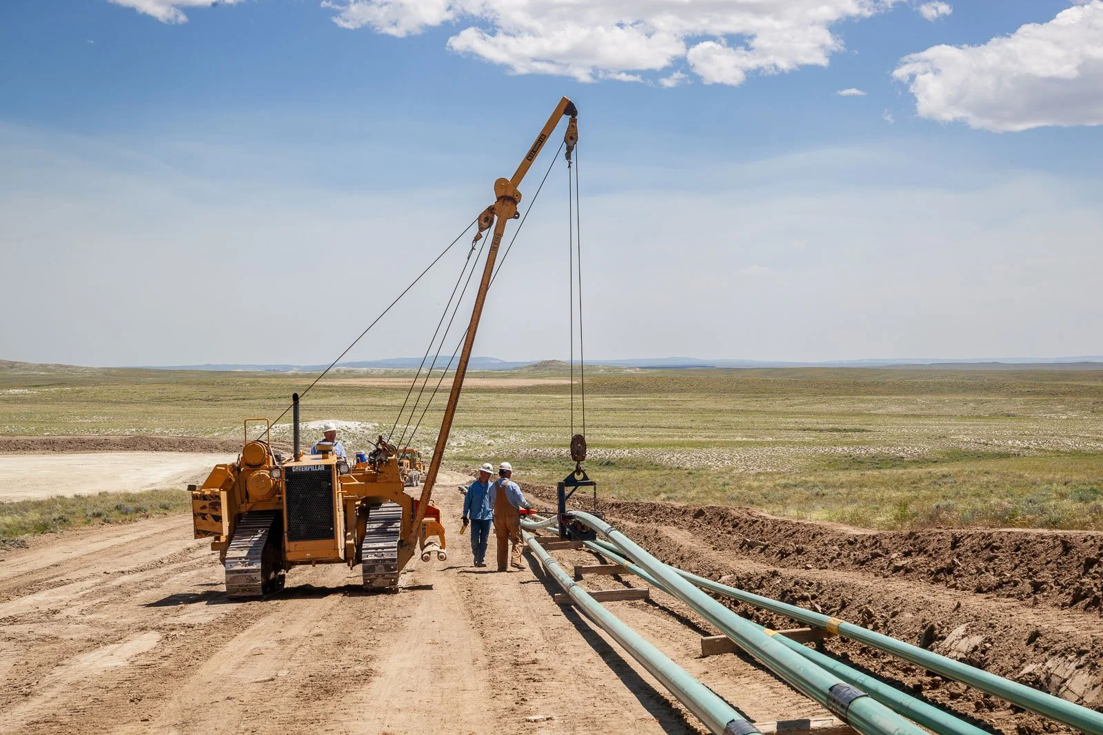 Pipeline construction in central Wyoming.