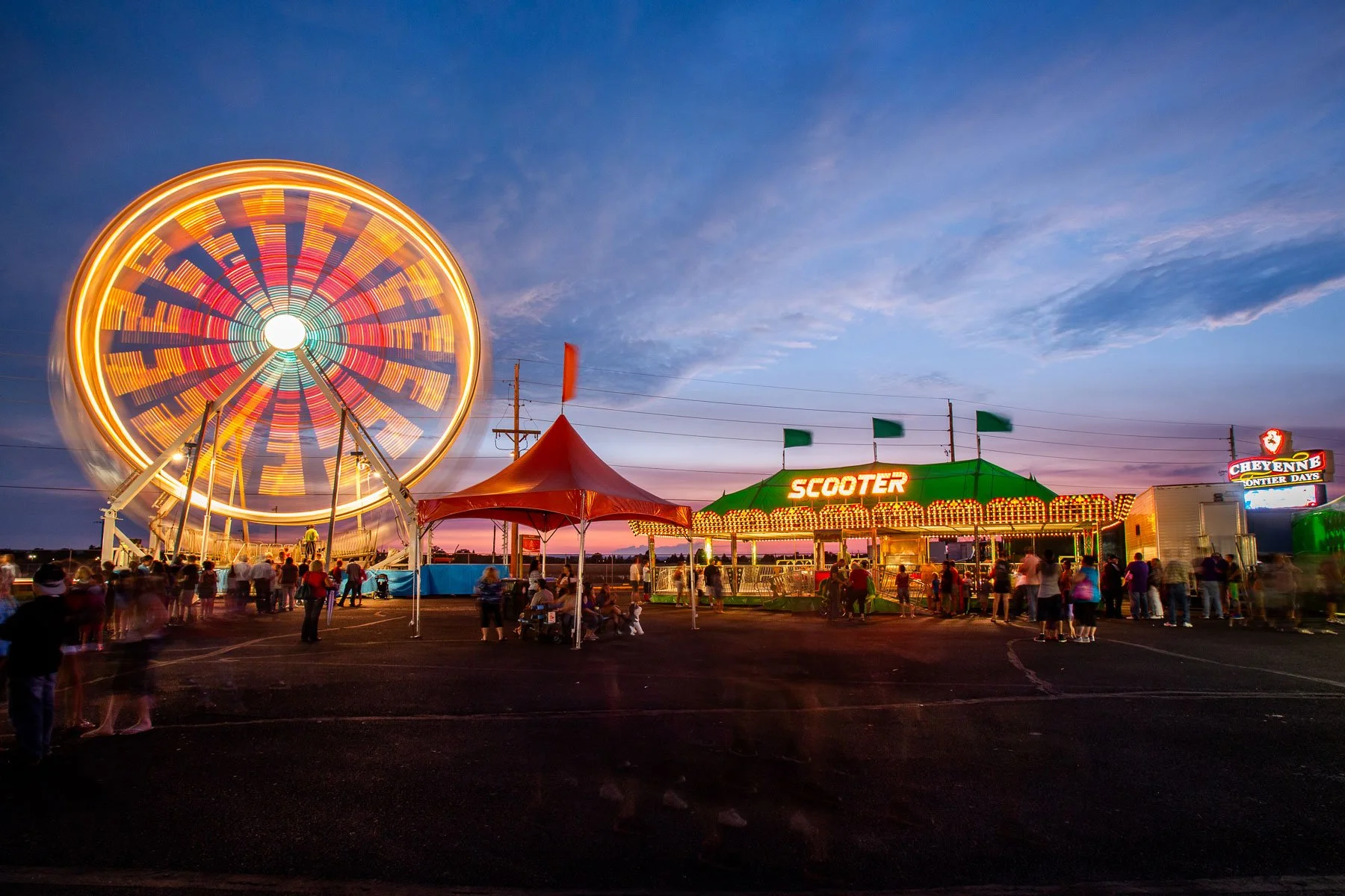 Cheyenne Frontier Days Carnival and Midway in Cheyenne, Wyoming.