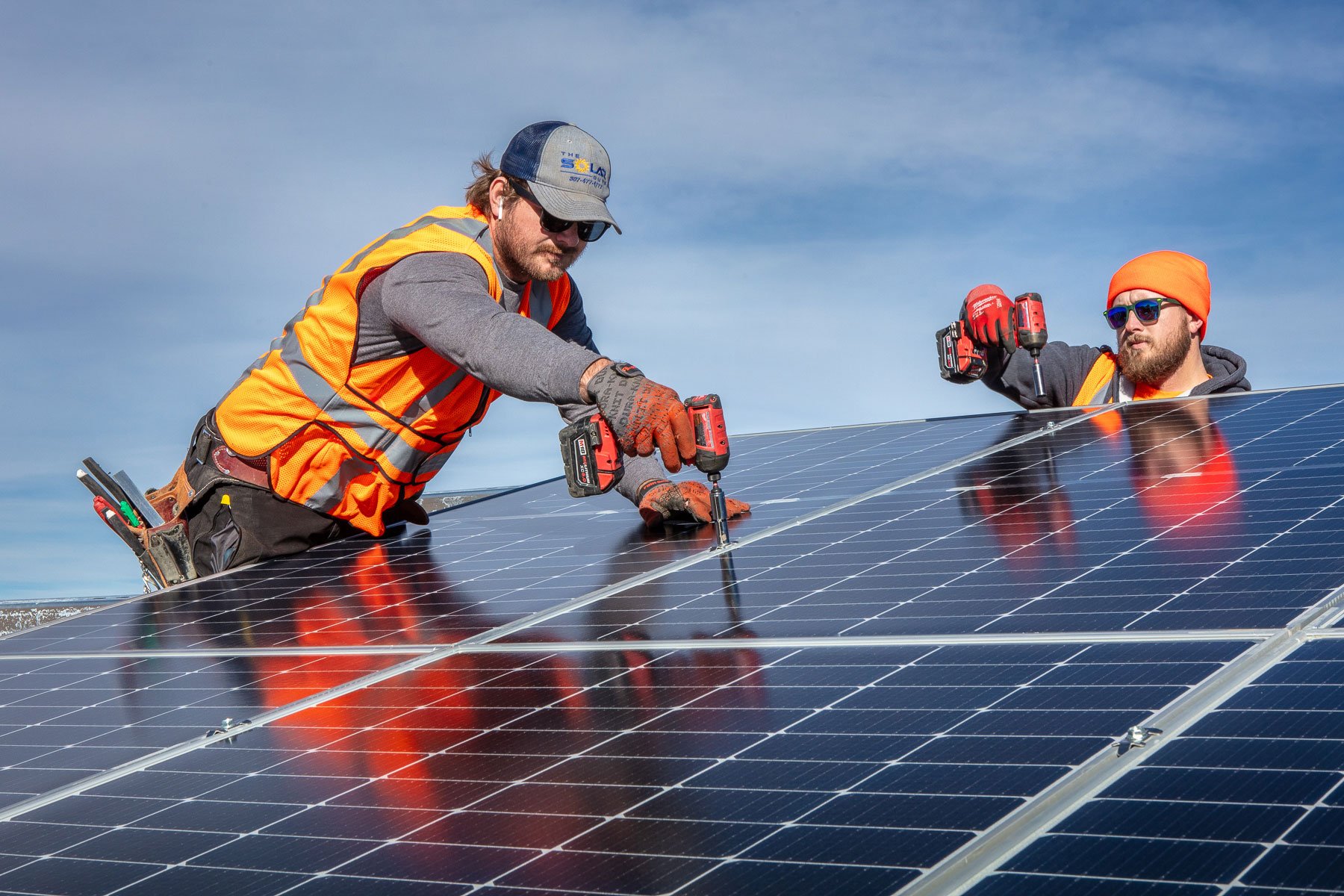 Solar panel installation at a residential property in Cheyenne, Wyoming.