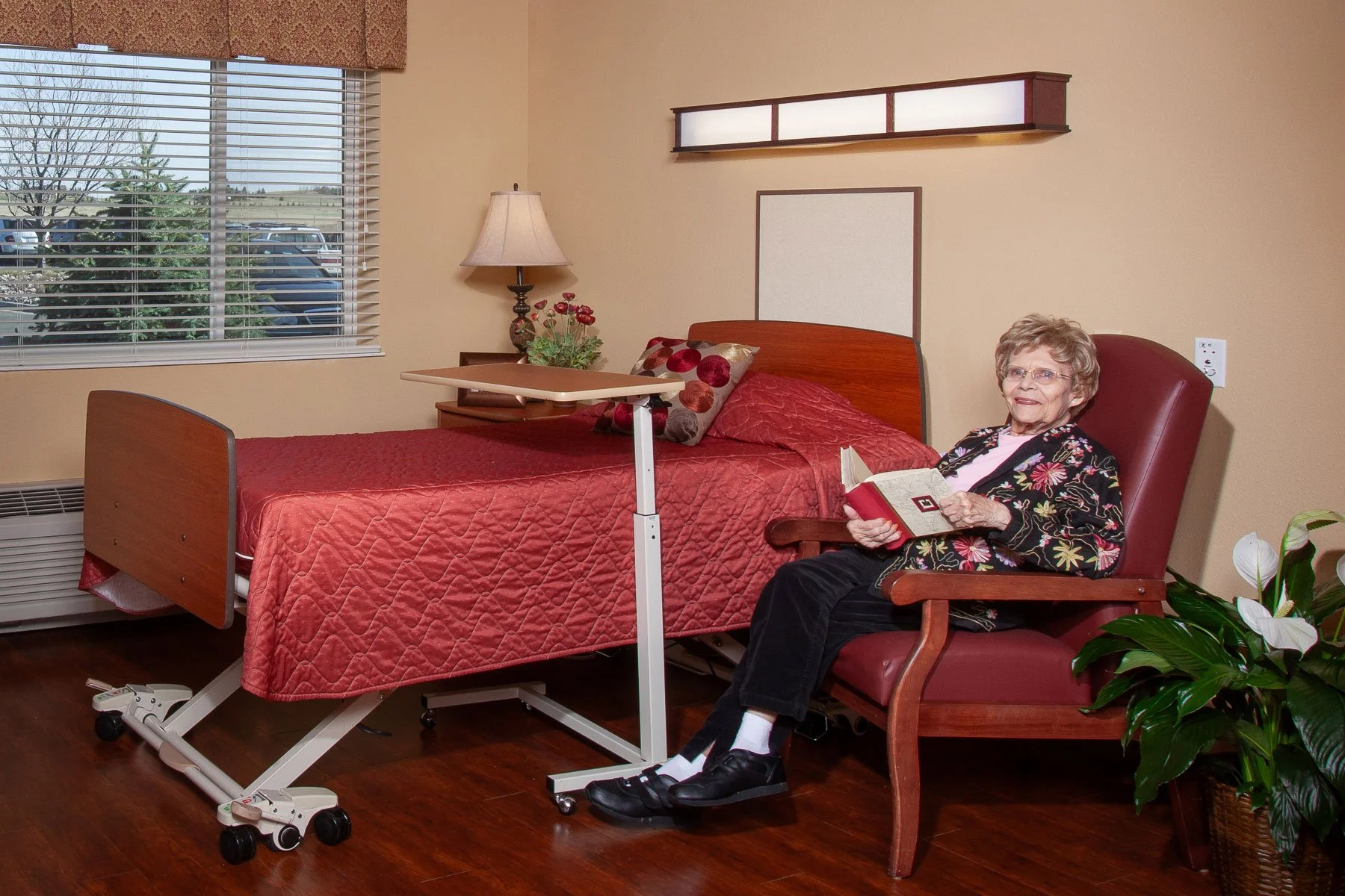 Senior Living Community marketing photography, including a room at the center. Image created for Life Care Center in Cheyenne, Wyoming.